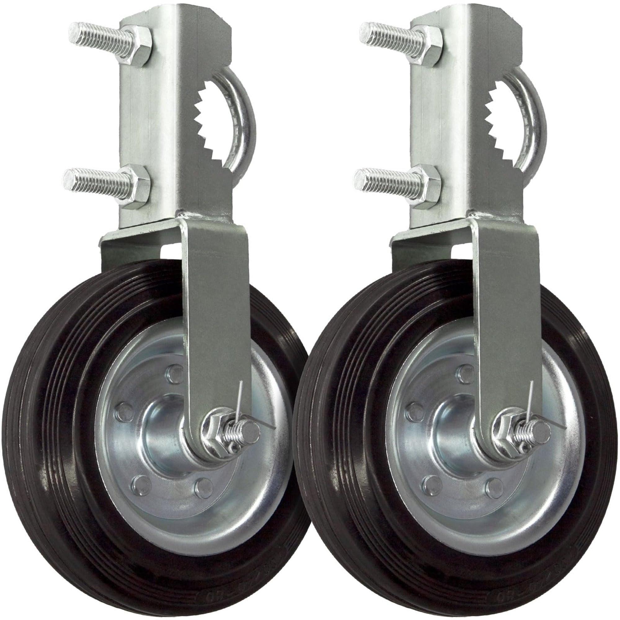 Numhew - 2 Pack Silver Gate Wheel Heavy Duty Rubber Steel Gate Support Wheel for 1-5/8 to 2 in Ga...