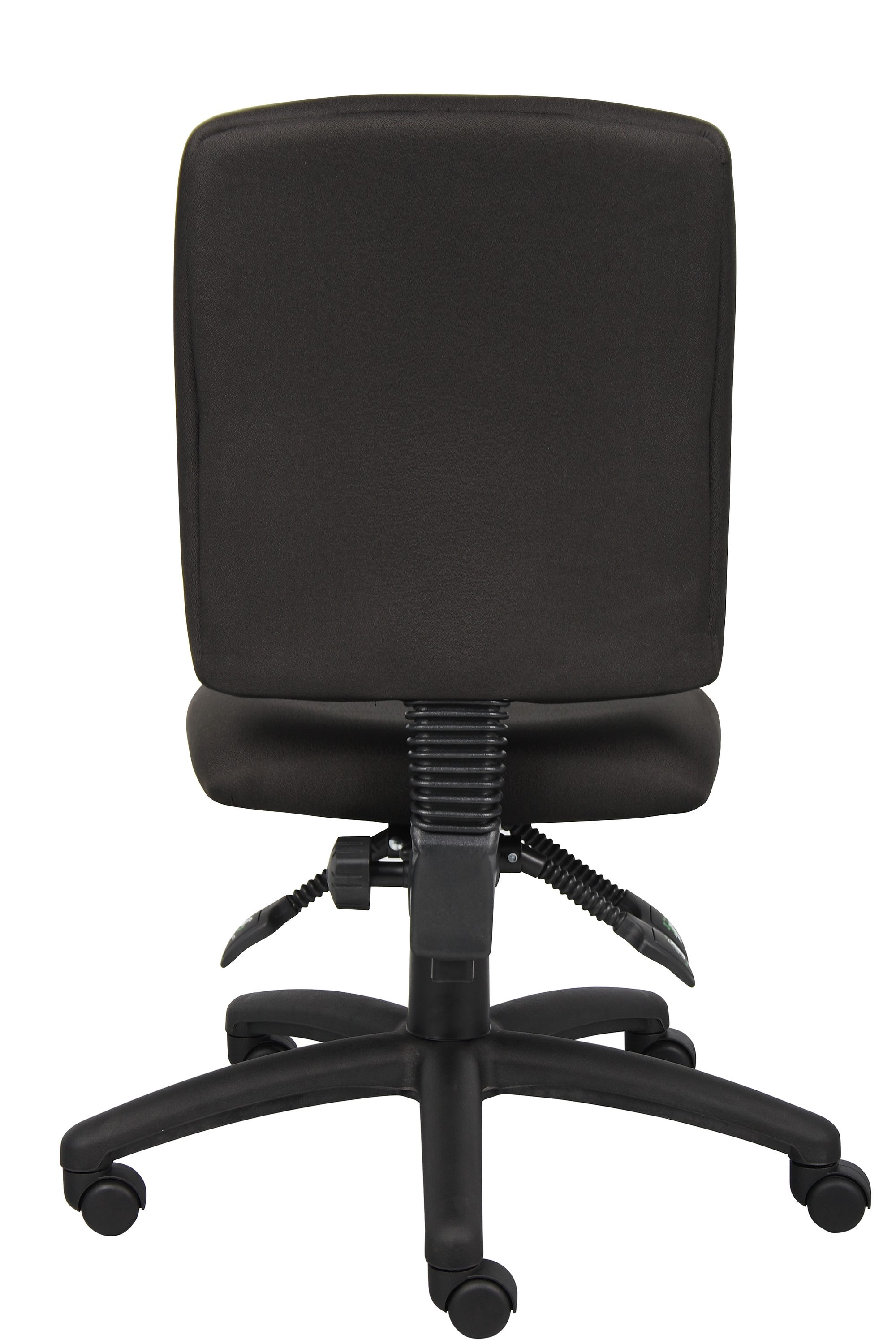 Adjustable Swivel Task Chair in Black Fabric with Lumbar Support