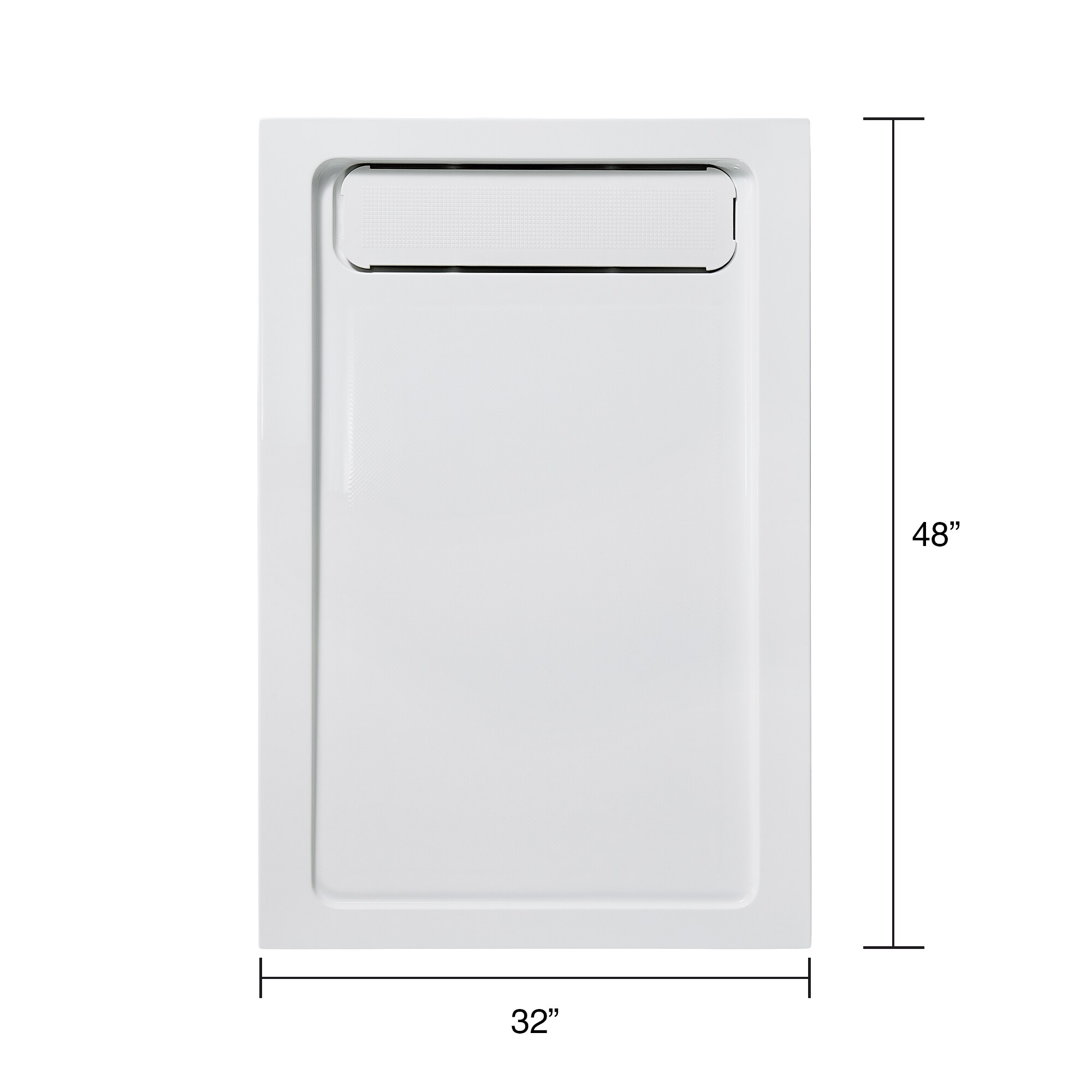 OVE Decors 32-in W x 48-in L x 3-in H White Rectangle Shower Pan Base ...