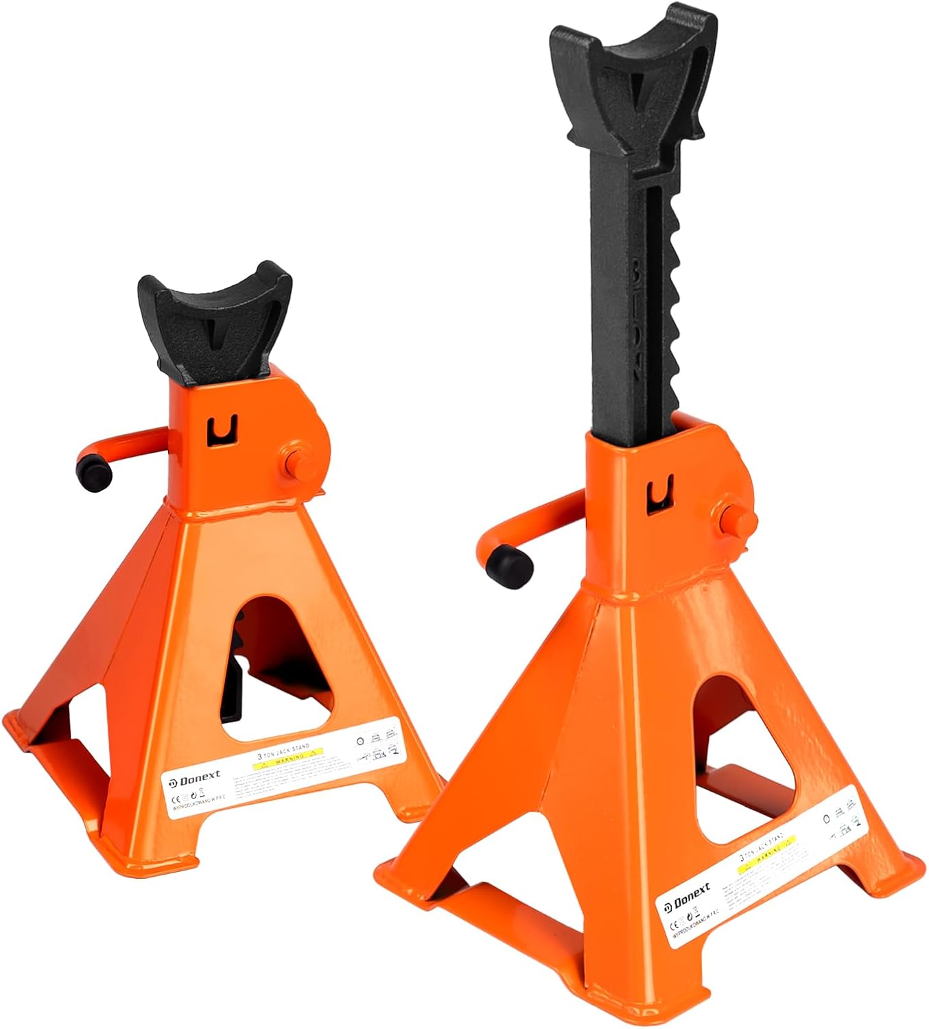 Donext Jack Stands 3 Ton Capacity Steel 1 Pair Orange Lifting Stand Adjustable Jack Stands