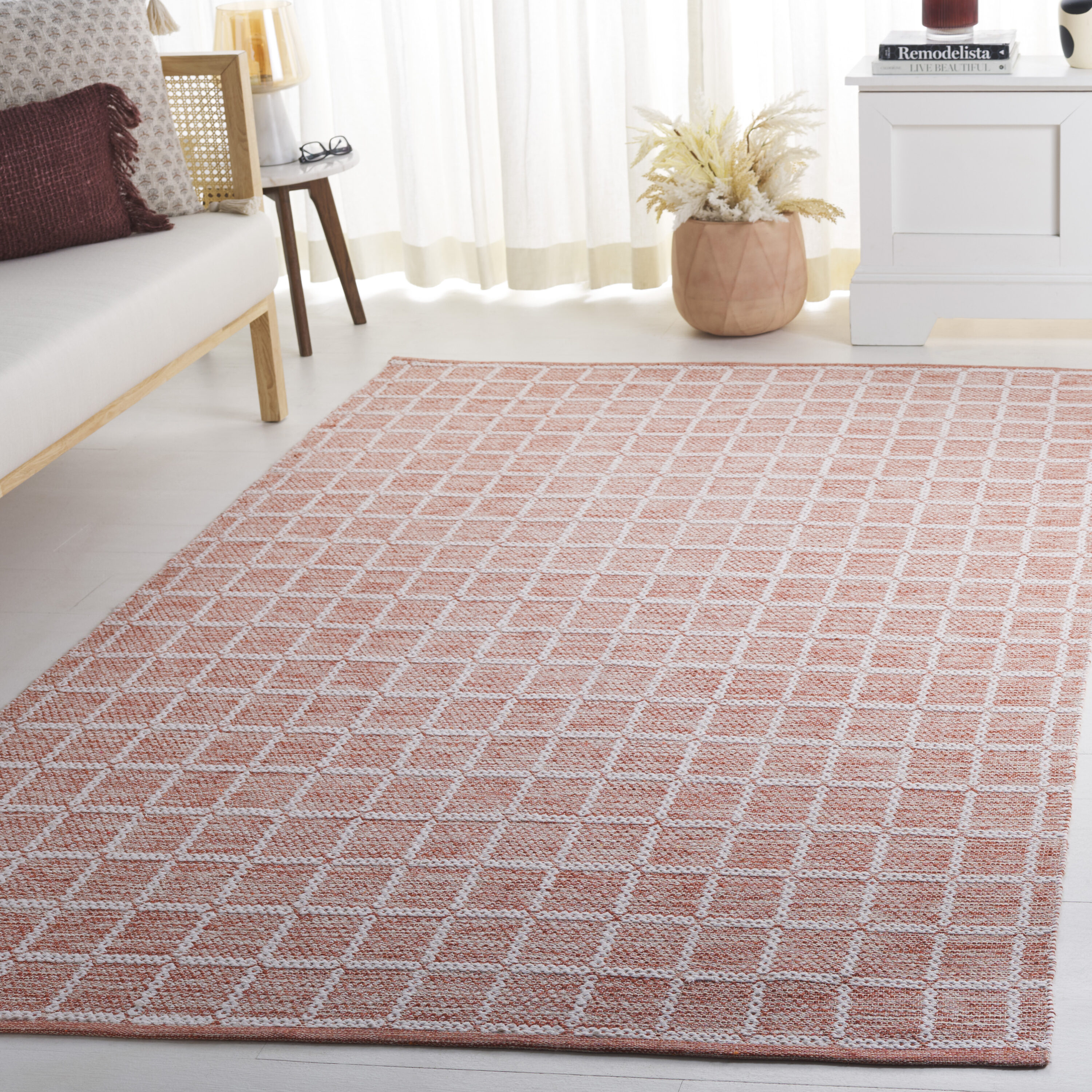  Montauk 977 Orange/Ivory Contemporary 5ft x 8ft Medium Rectangle Rug
