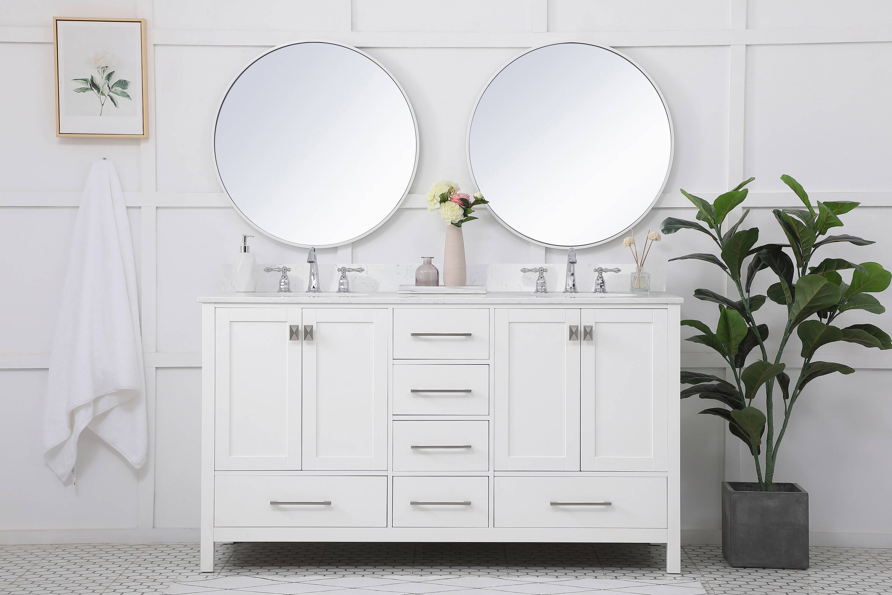 Elegant Decor HF56580DWH Bath-Vanity-Combo - View #7