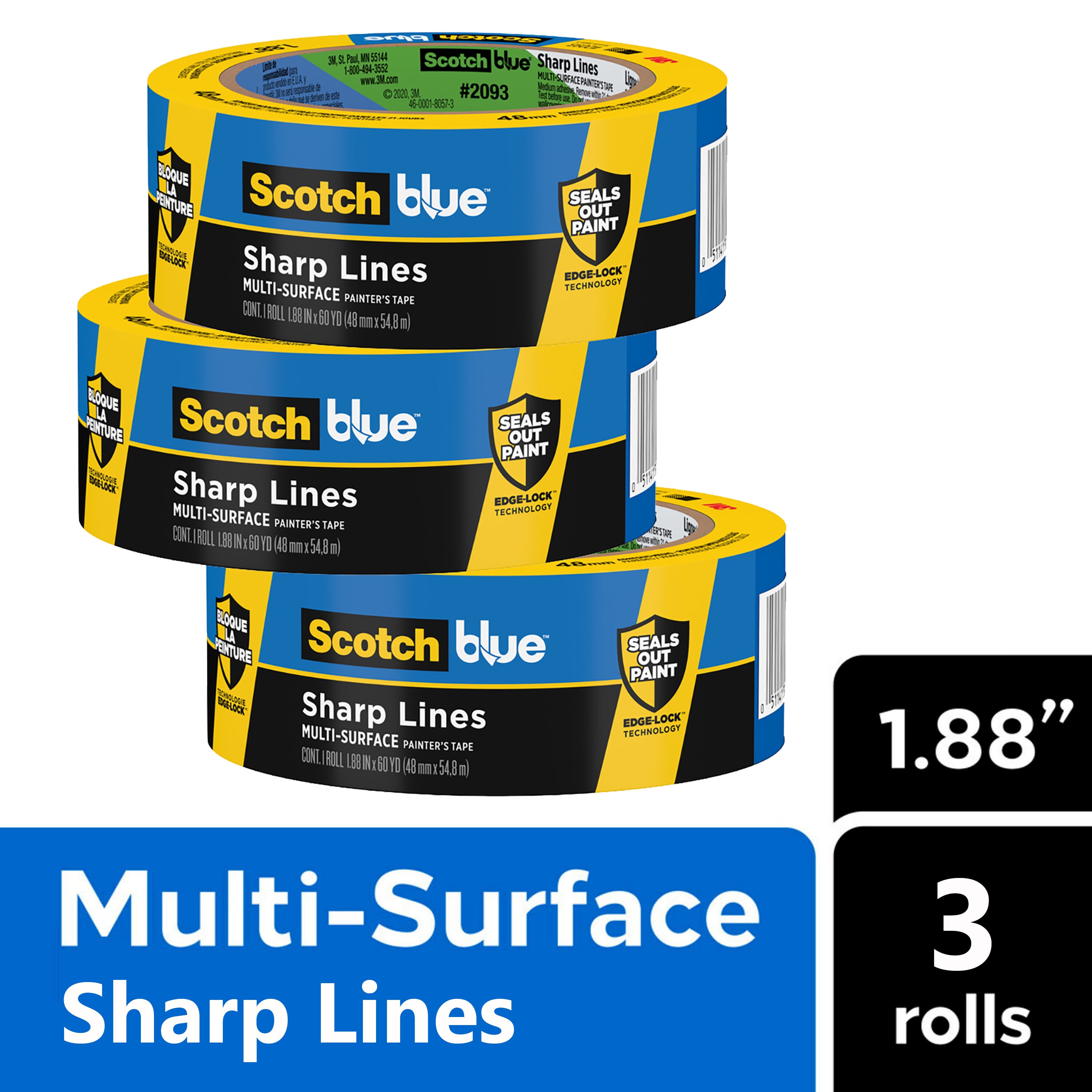 Scotch Blue Painter's Tape, Sharp Lines, Multi-Surface, 0.94 Inch