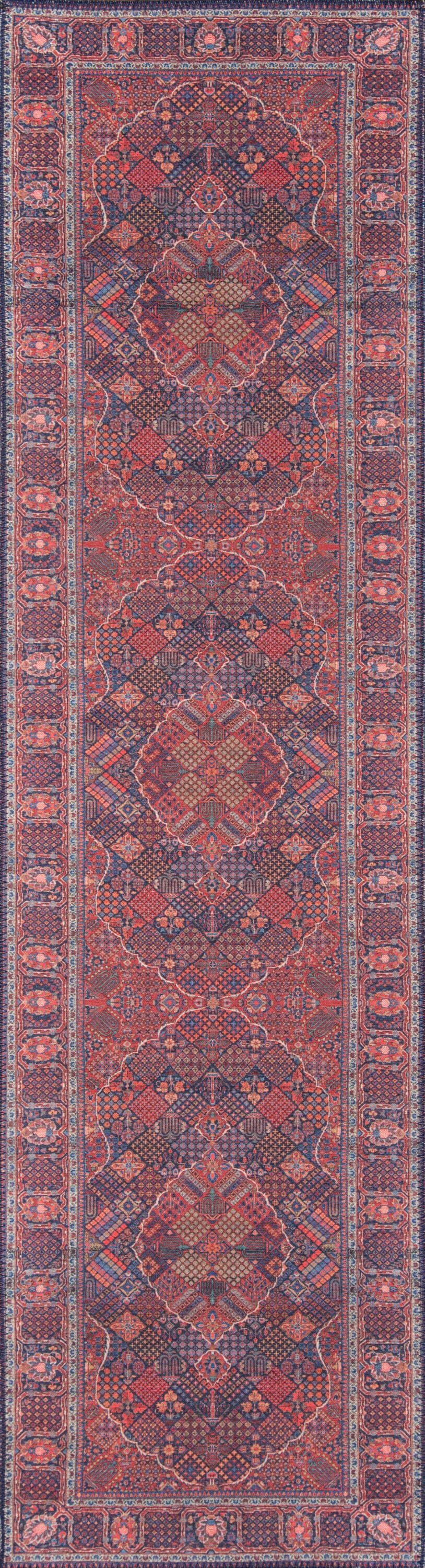 Momeni AFSHAAFS10NVY2376 Afshar 2 x 8 (ft) Loomed Polyester Navy Rectangular Indoor Runner rug