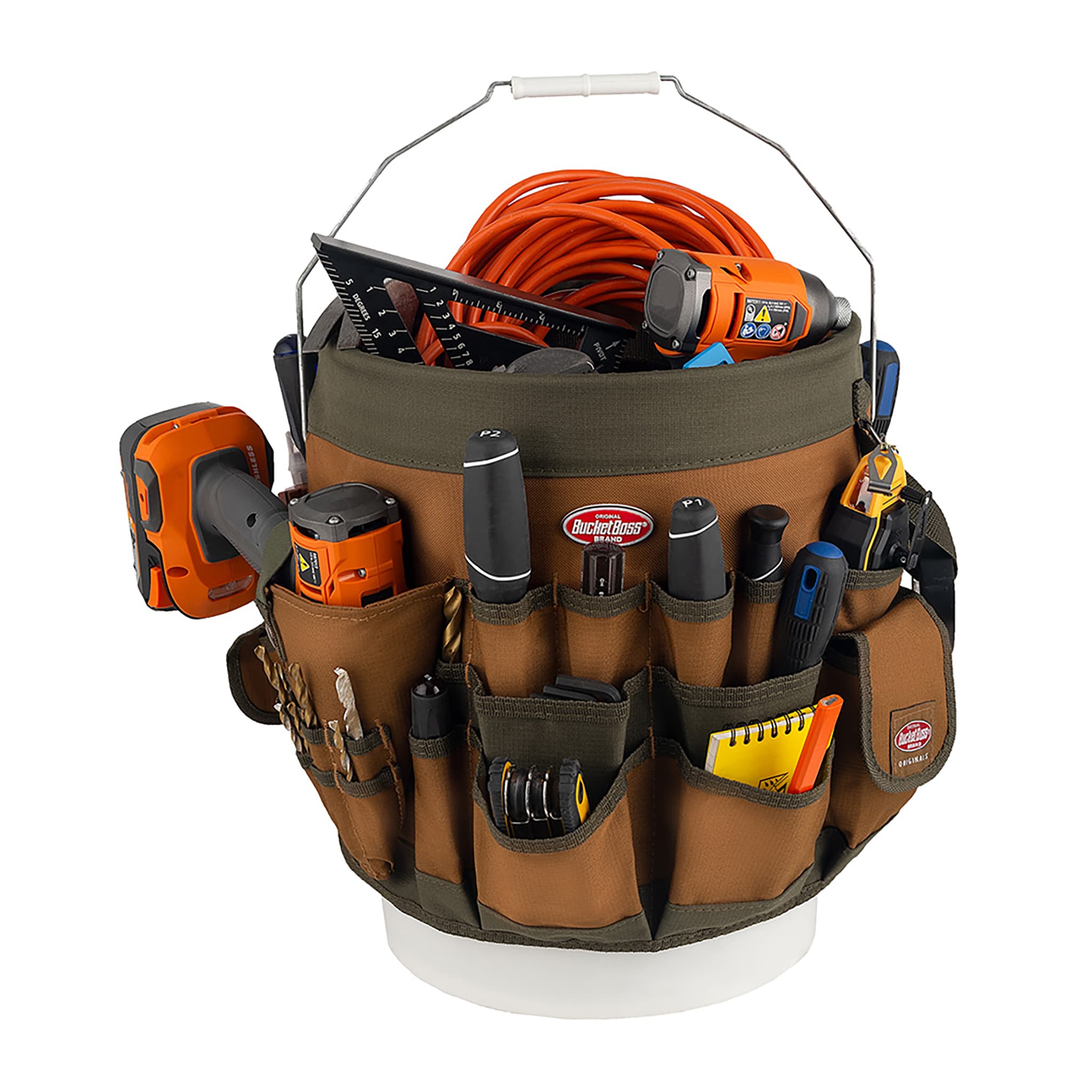 Estwing Gray/Brown Polyester 8.5-in 5-Gallon Bucket Organizer in