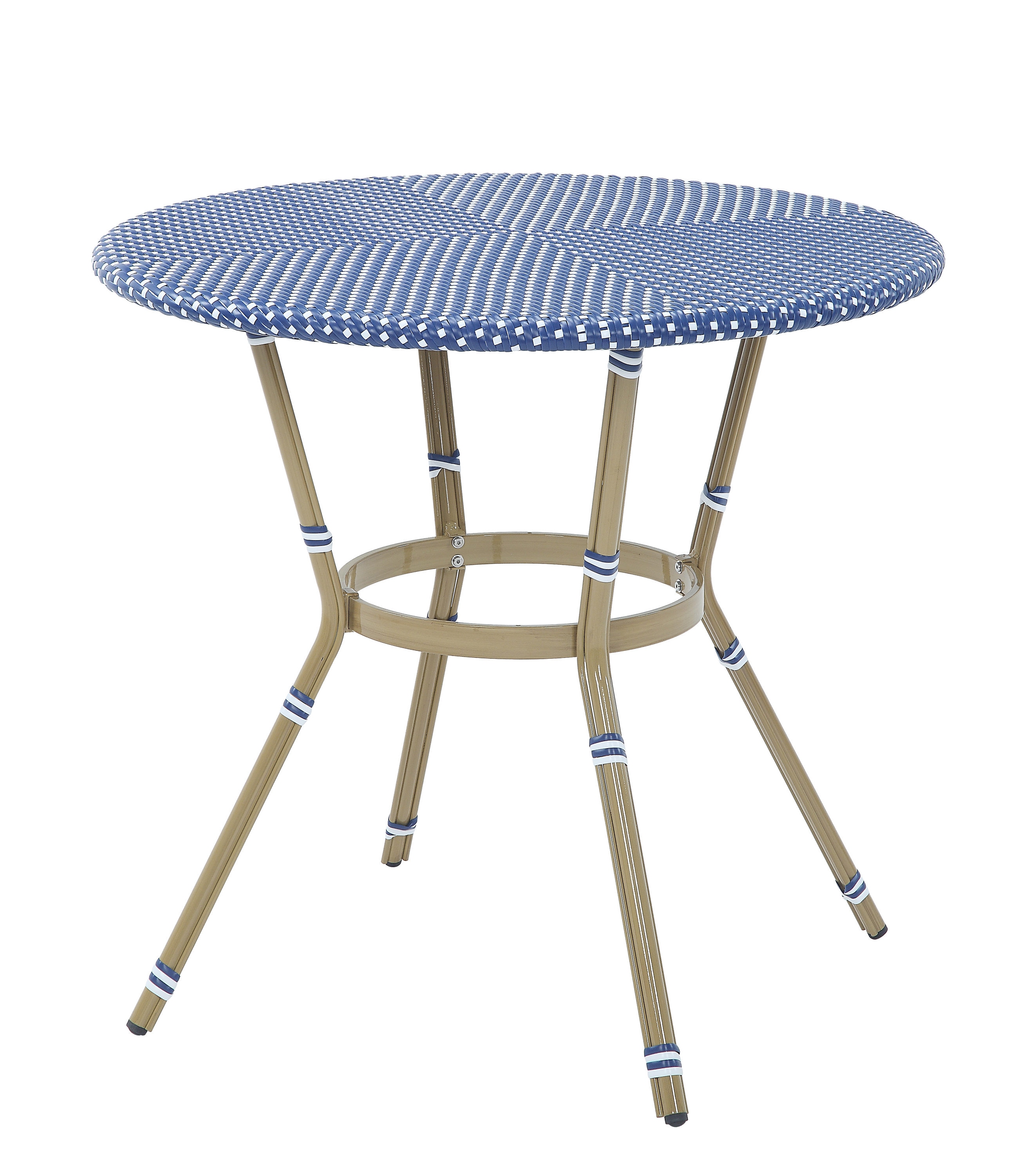 Furniture of America IDF-OT1850RPT Round Wicker Outdoor Dining Table 39.38-in W x 39.38-in L