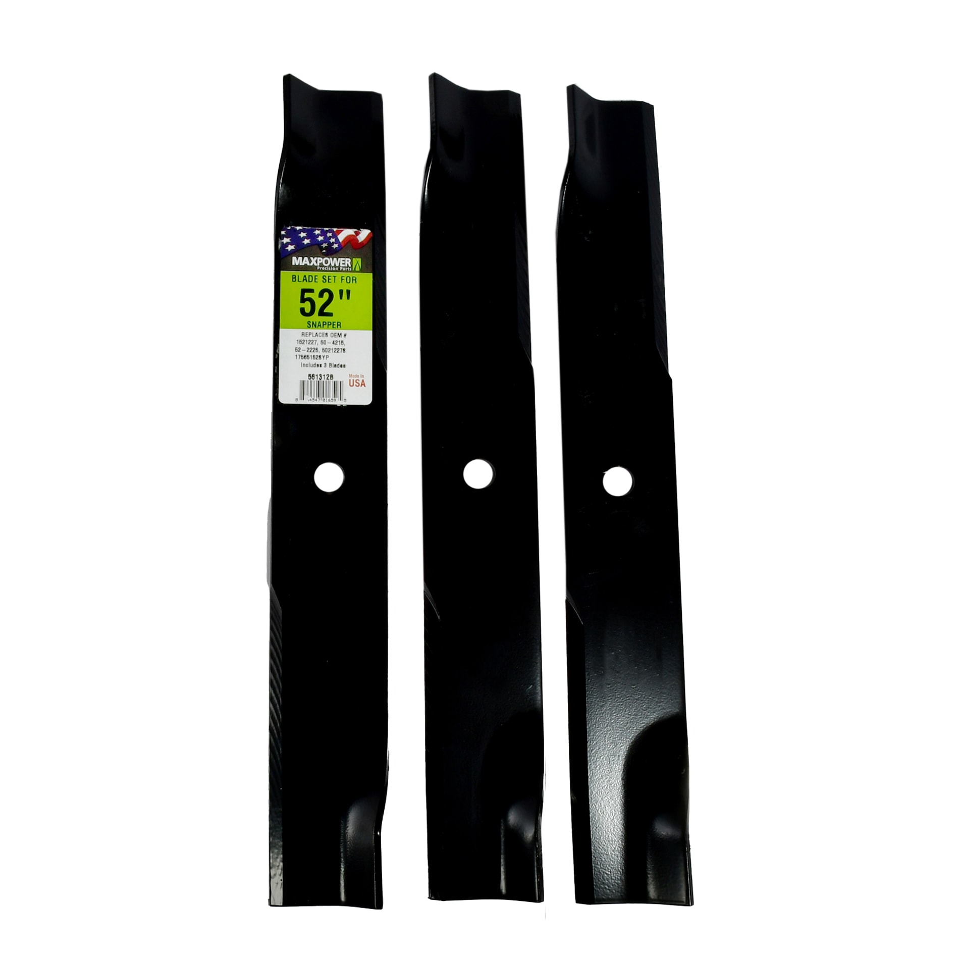 MaxPower 52-in Deck Standard Mower Blade For Riding Mower/Tractors (3 ...