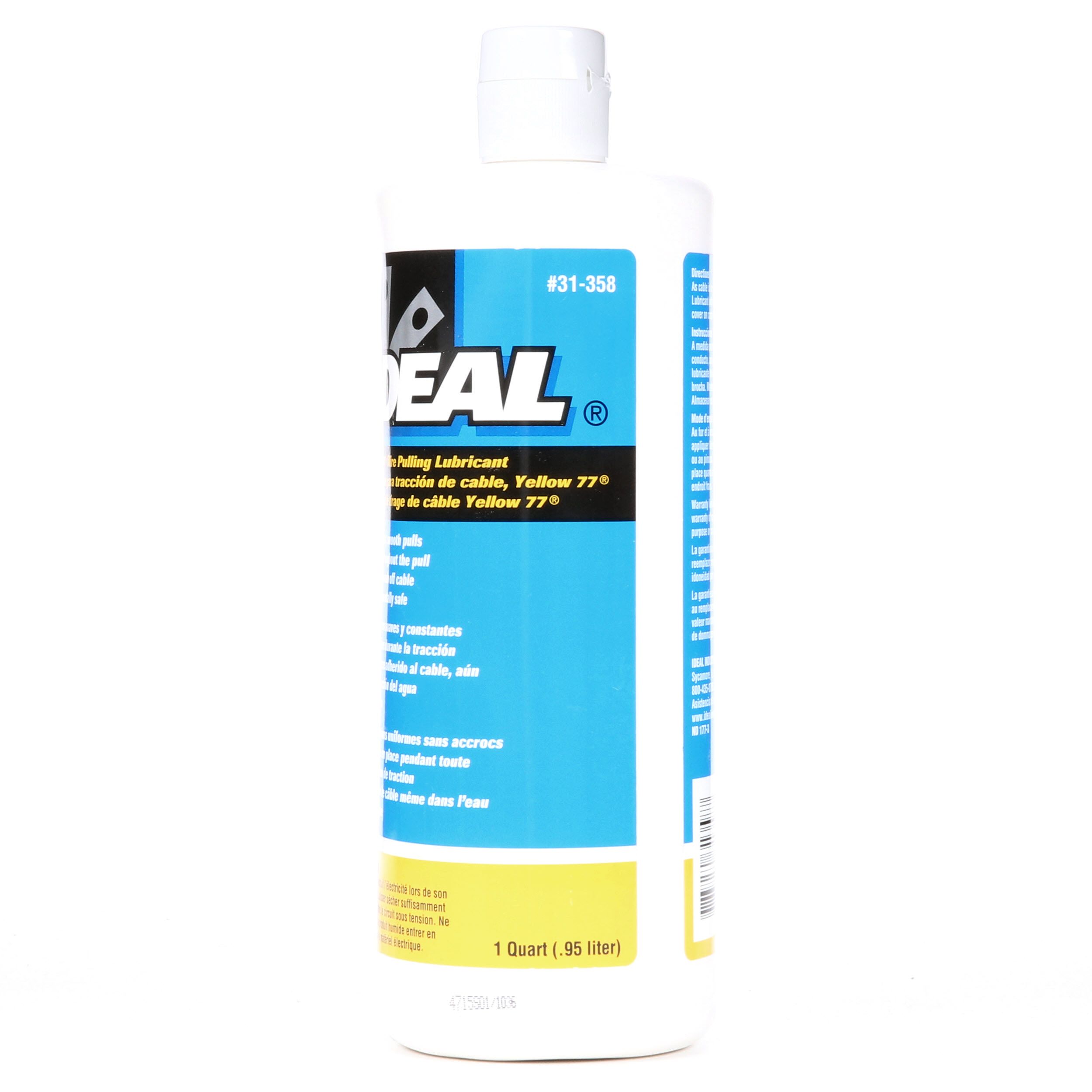 Ideal 31-358 Yellow 77 Wire Pulling Lubricant 1-Quart Squeeze Bottle NEW
