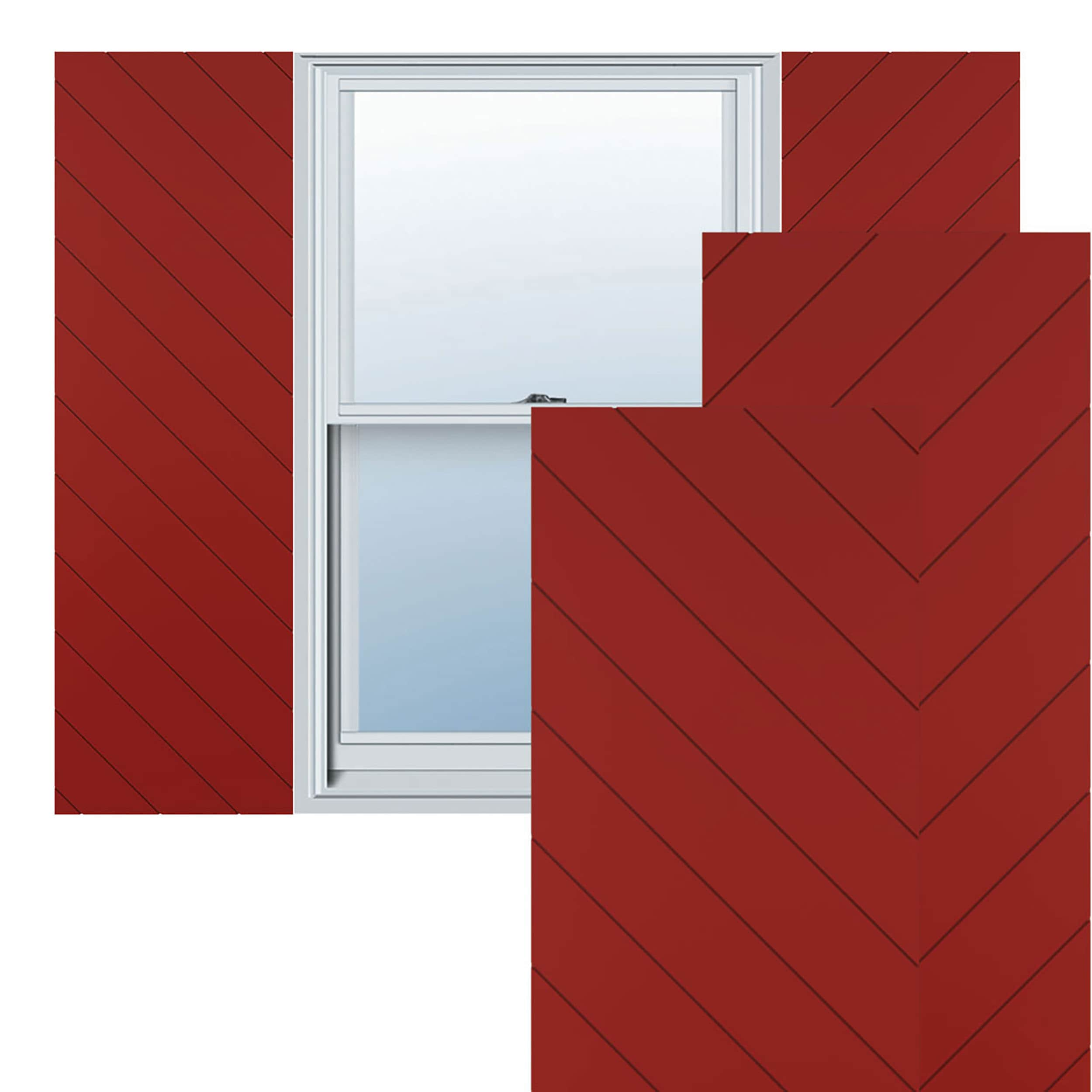 Ekena Millwork True Fit Diagonal Slat 15-in W X 39-in H Fire Red Modern 