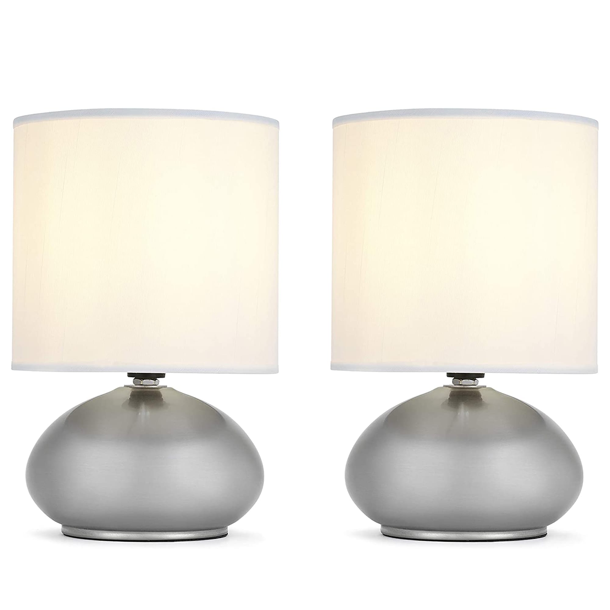 9.25-in Brushed Nickel 4-way Table Lamp with Fabric Shade | - Catalina BM1120-01