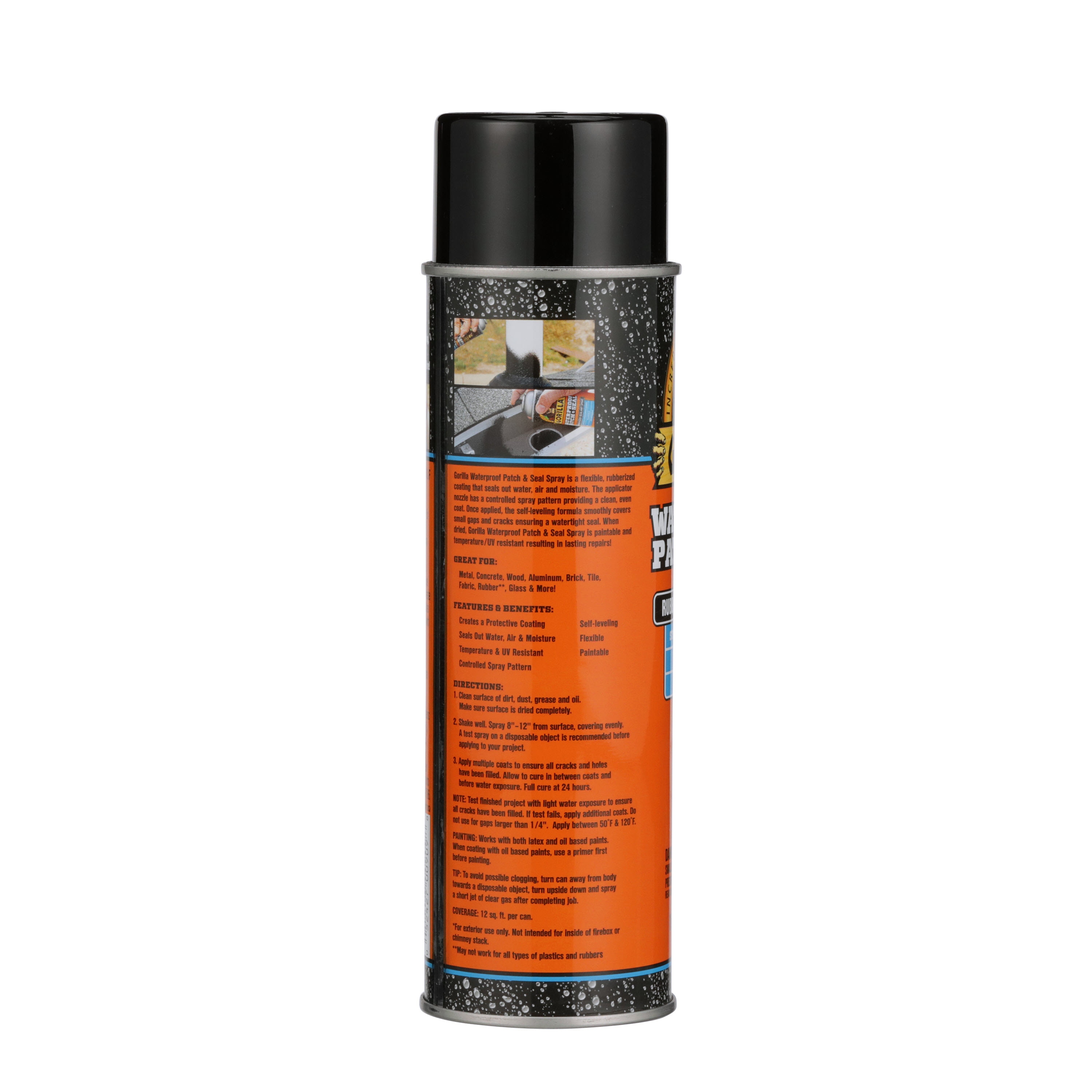 Gorilla 16-fl oz Black Aerosol Spray Waterproof Rubberized Coating