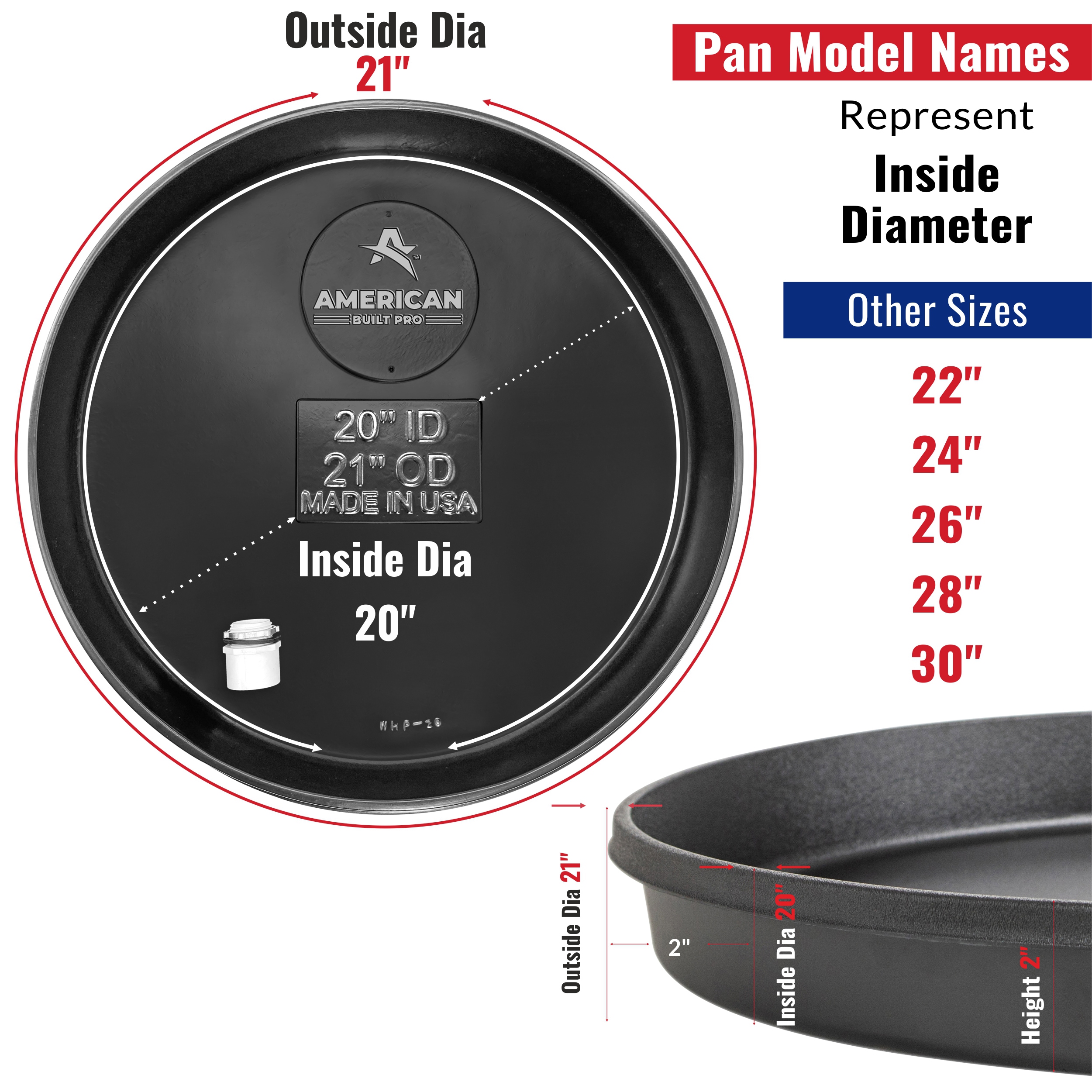 American Built Pro WHP20-1U Water-Heater-Drain-Pans - View #2