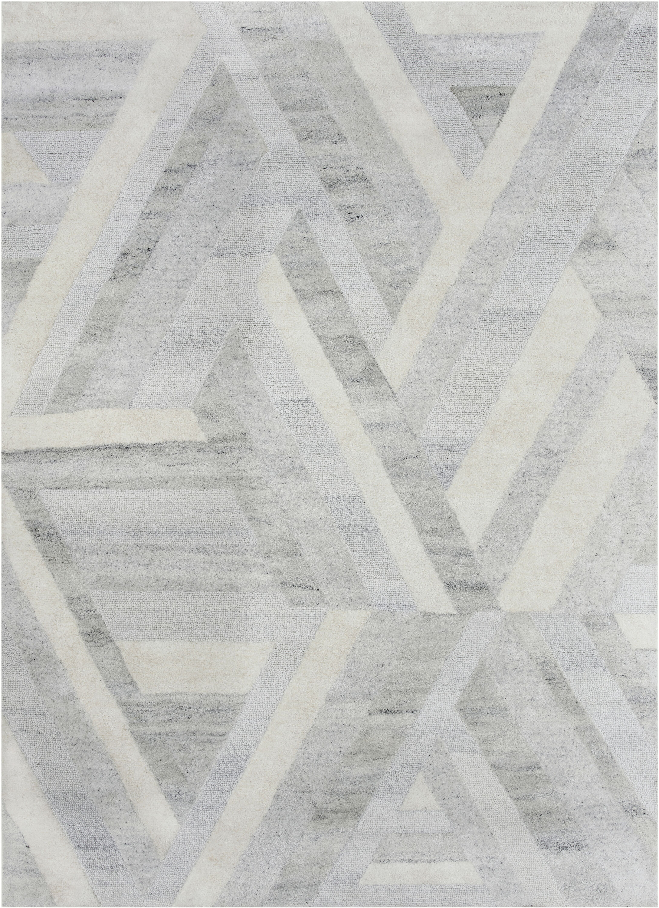 allen + roth Carved Block 8 x 11 Neutral Indoor Geometric Area Rug in the  Rugs department at