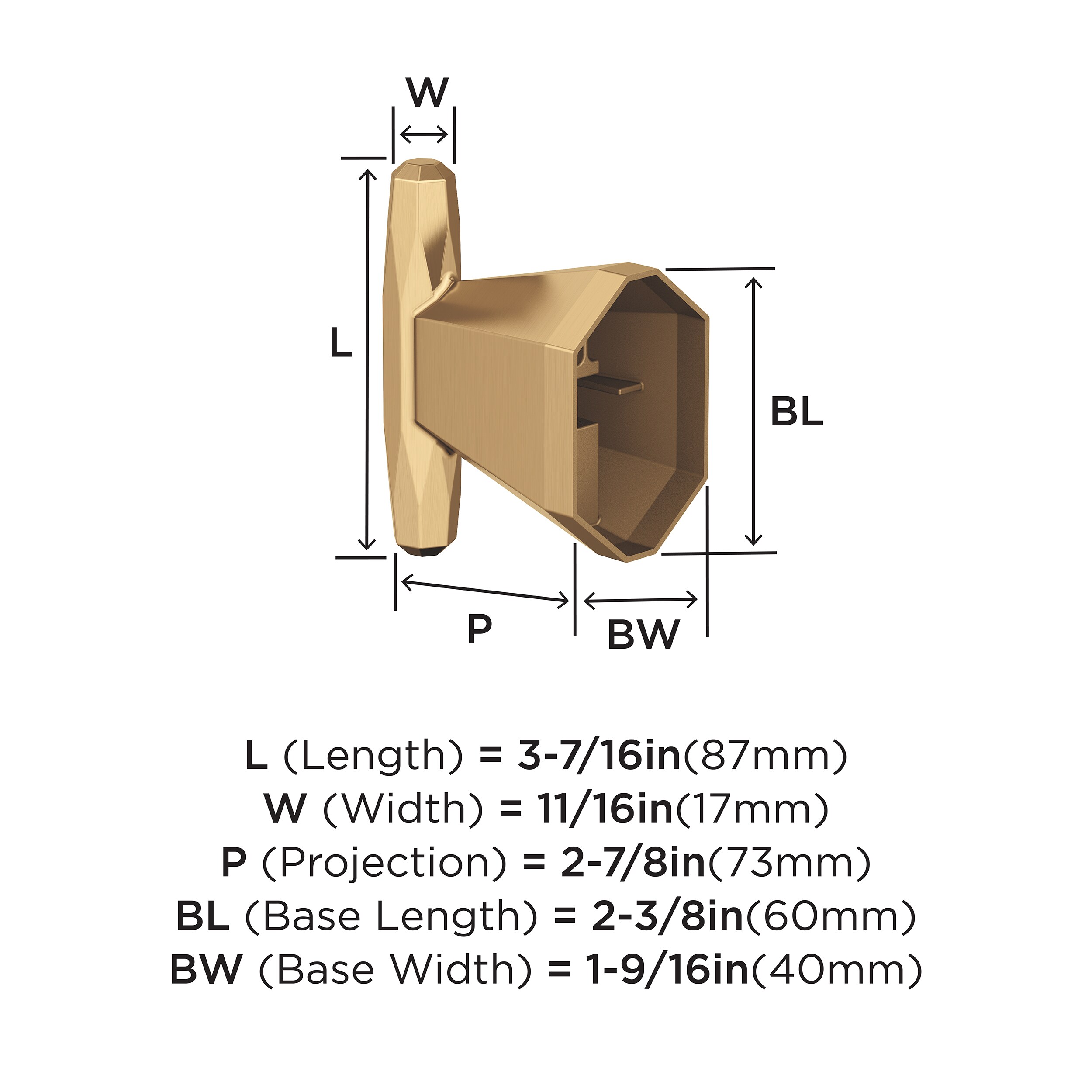 Champagne Bronze Single Prong Wall Mounted Hook