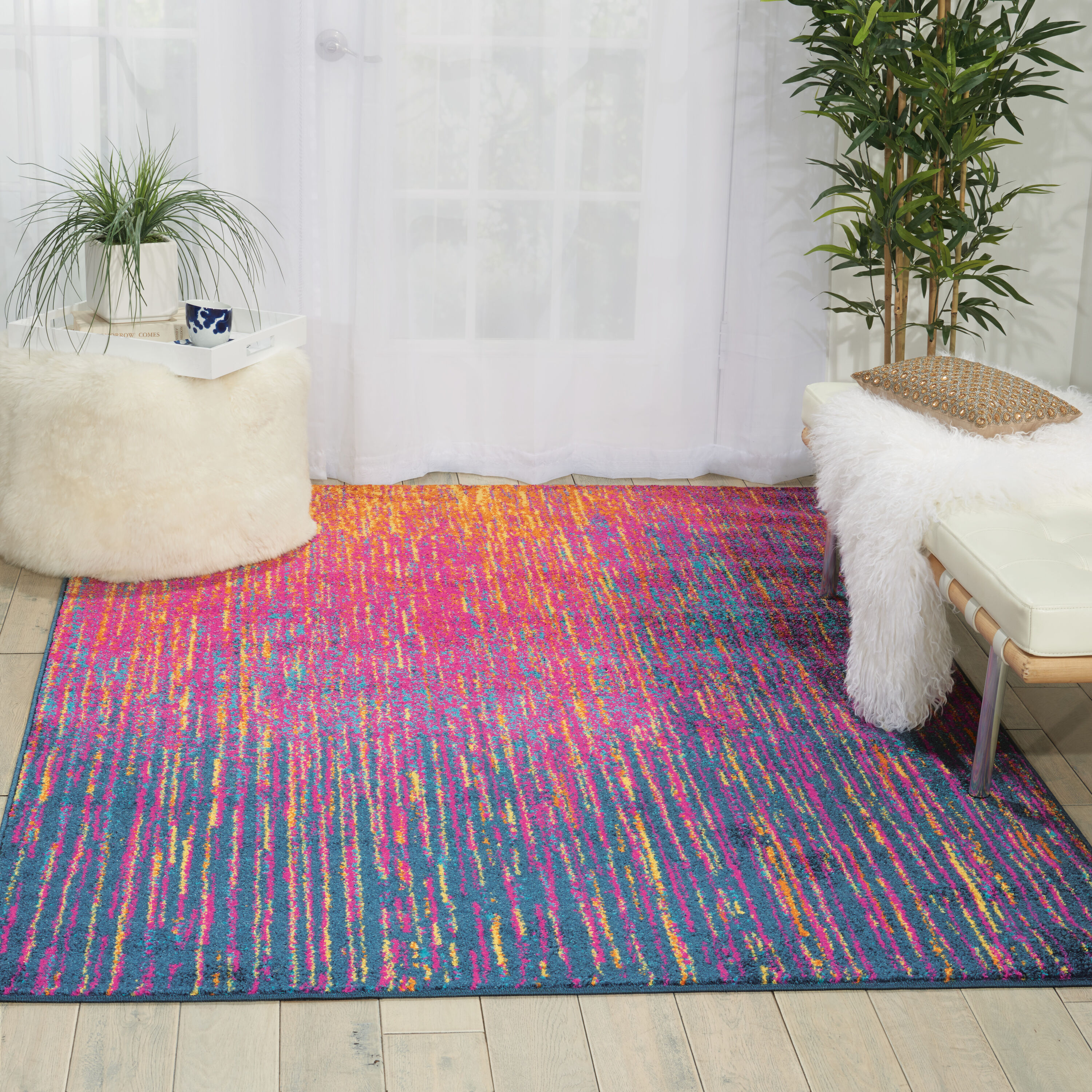 Nourison 99446388438 Passion 4 x 6 (ft) Loomed Multicolor Rectangular Indoor Abstract Area rug