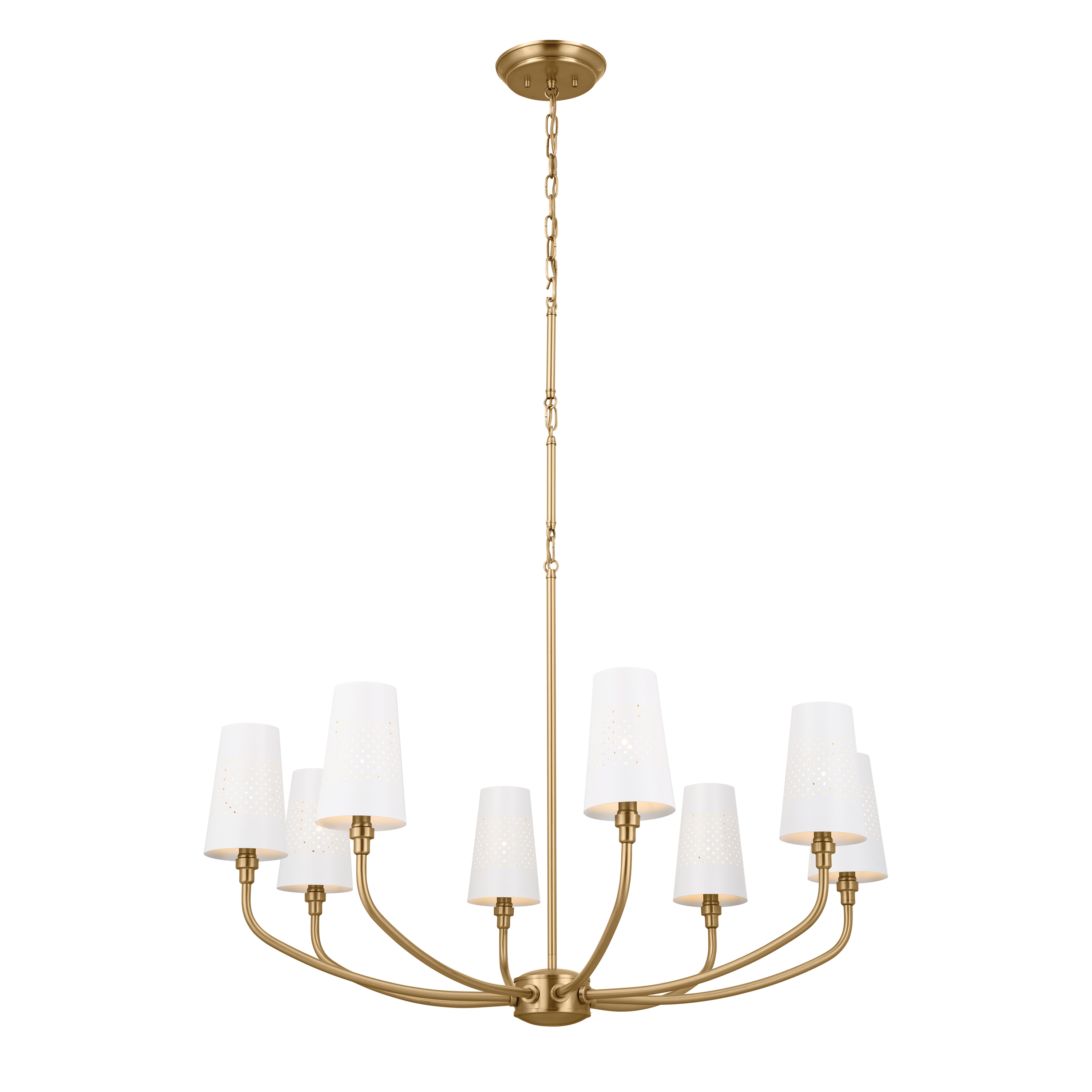 Kichler 52509BNB Adeena 8 -Light Polished Brass Traditional For Use in Bedrooms, Dining Rooms, Foyers, Kitchens, Living Rooms Chandelier