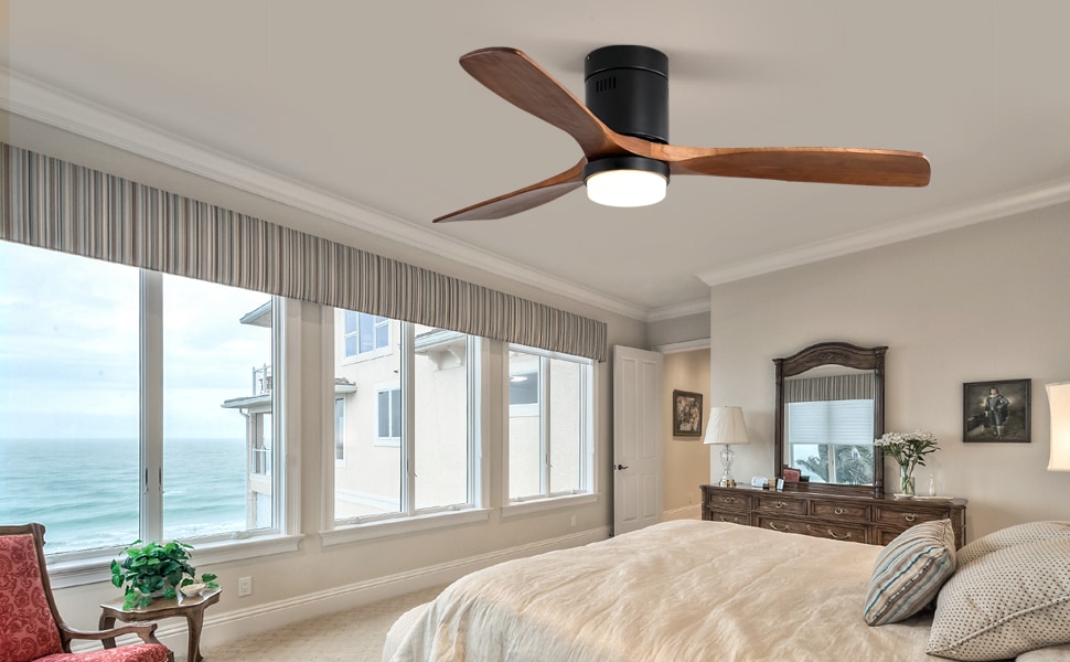 52-in Brown Integrated LED Indoor Flush Mount Ceiling Fan 52-in Brown Integrated LED Indoor Flush Mount Ceiling Fan