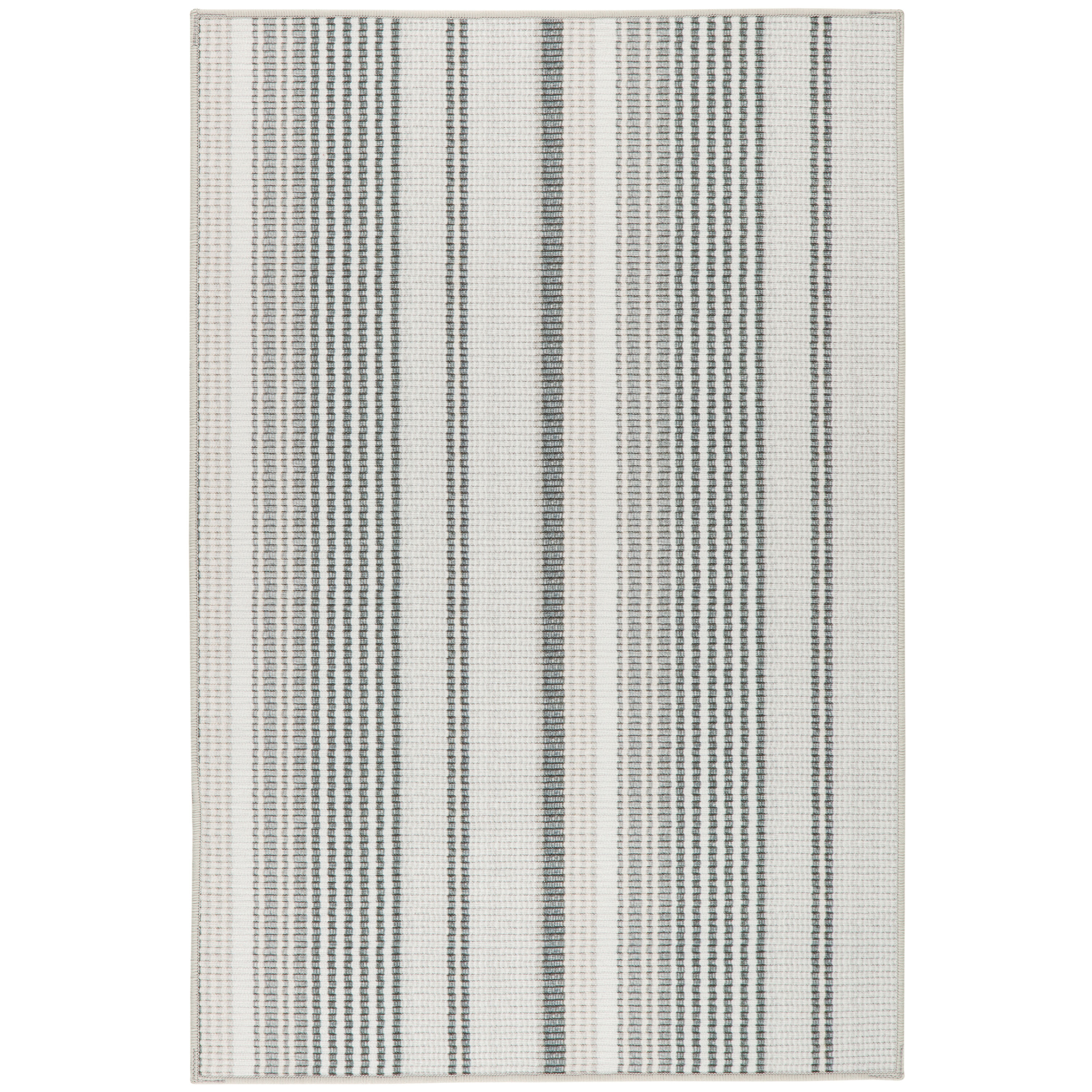 DASH & ALBERT DA2037-35 3 x 5 (ft) Polyester Grey Rectangular Indoor Stripe Coastal Machine washable Runner rug