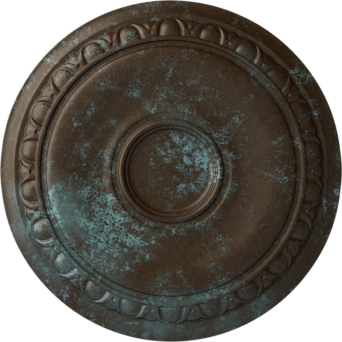 Ekena Millwork CM24CABBS Caputo 24.25-in W x 24.25-in L Painted Bronze Blue Patina Polyurethane Whole Ceiling Medallion