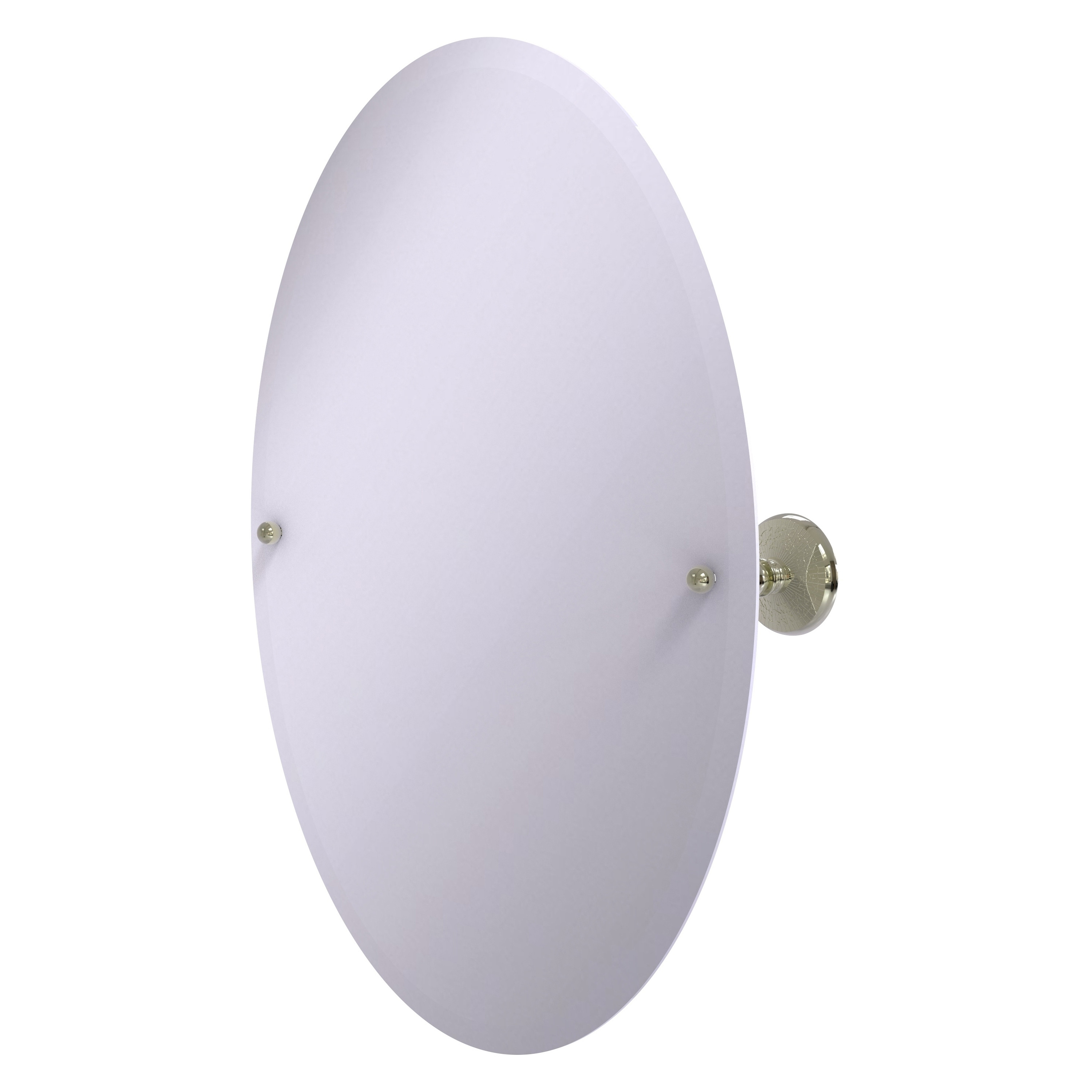 Allied Brass PMC-91-PNI Prestige Monte Carlo 21-Inches x 28-Inches Beveled Frameless Oval Tilting Bathroom Vanity Mirror ( Polished Nickel )