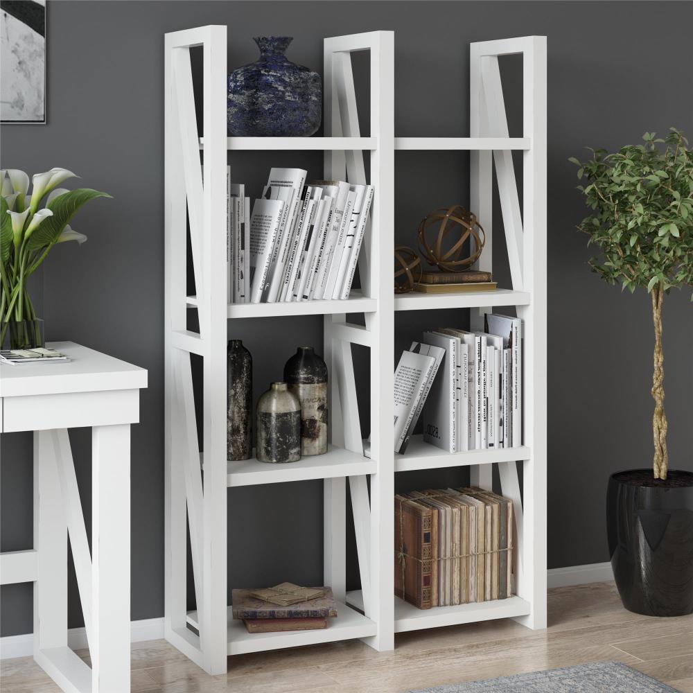 Ameriwood Home Crestwood White 8-Shelf Bookcase (36.22-in W x 60-in H x ...