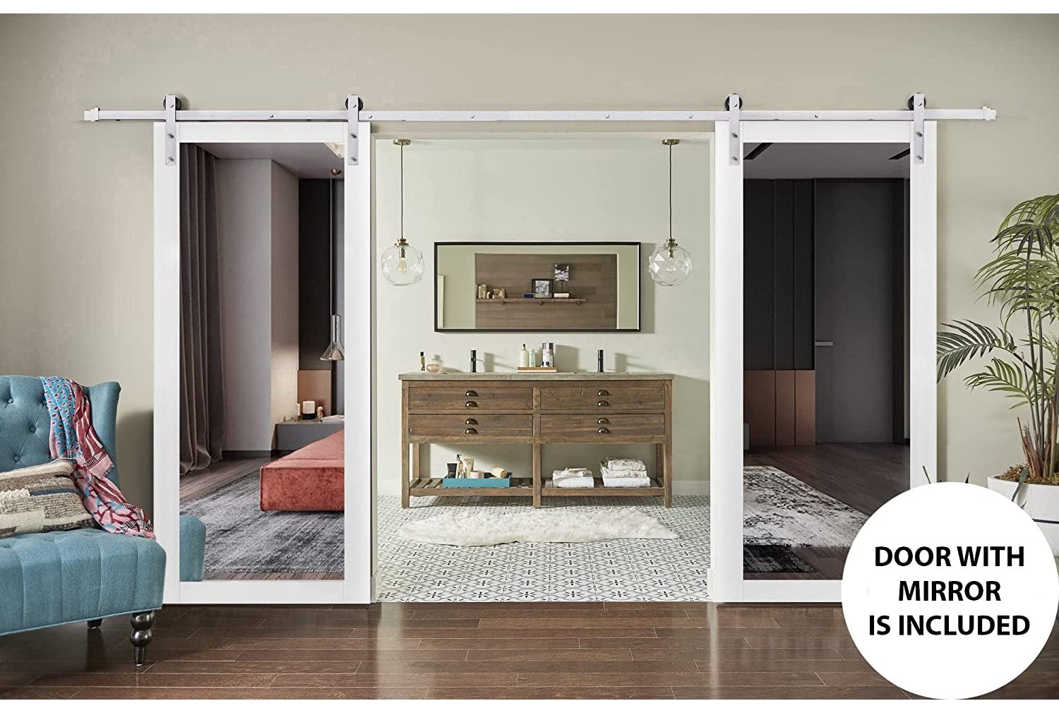 SARTODOORS LUC1299DB-S-WS-7296 Barn-Doors - View #5