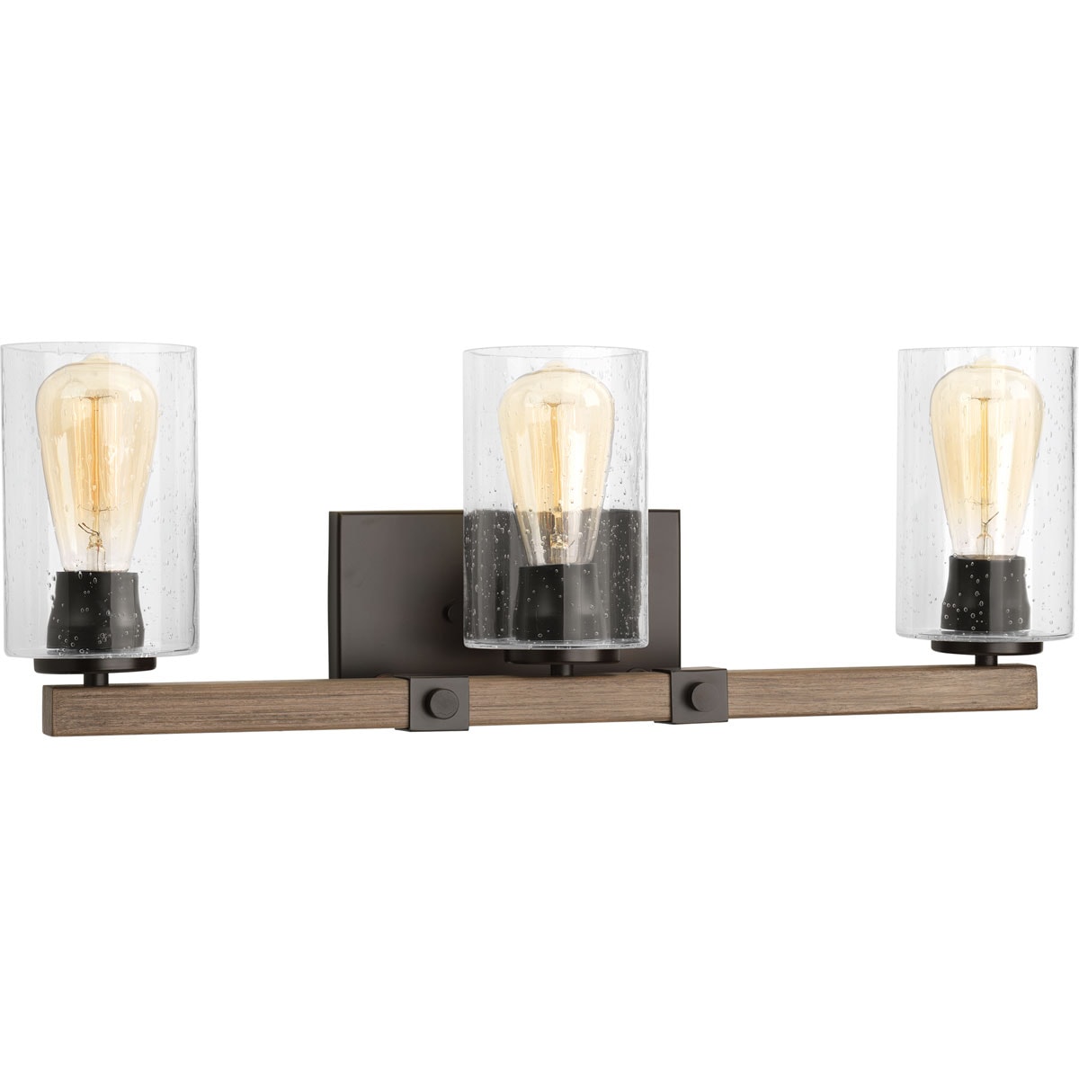 Progress Lighting P300068-020 Barnes Mill 24-in 3 -Light Antique Bronze Transitional Vanity light