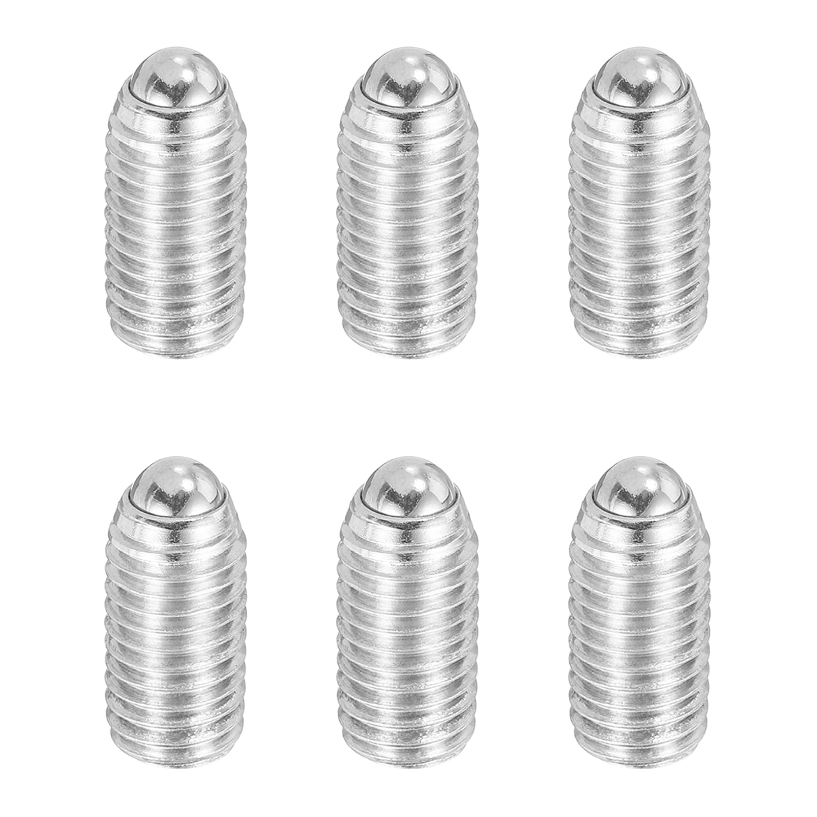 Unique Bargains Silver Ball Point Set Screws M12x25mm 304 Stainless Steel Hex Socket Spring Plungers Grub Screw for Industrial Electronic Machine Home Furniture Repair Workplaces 6pcs