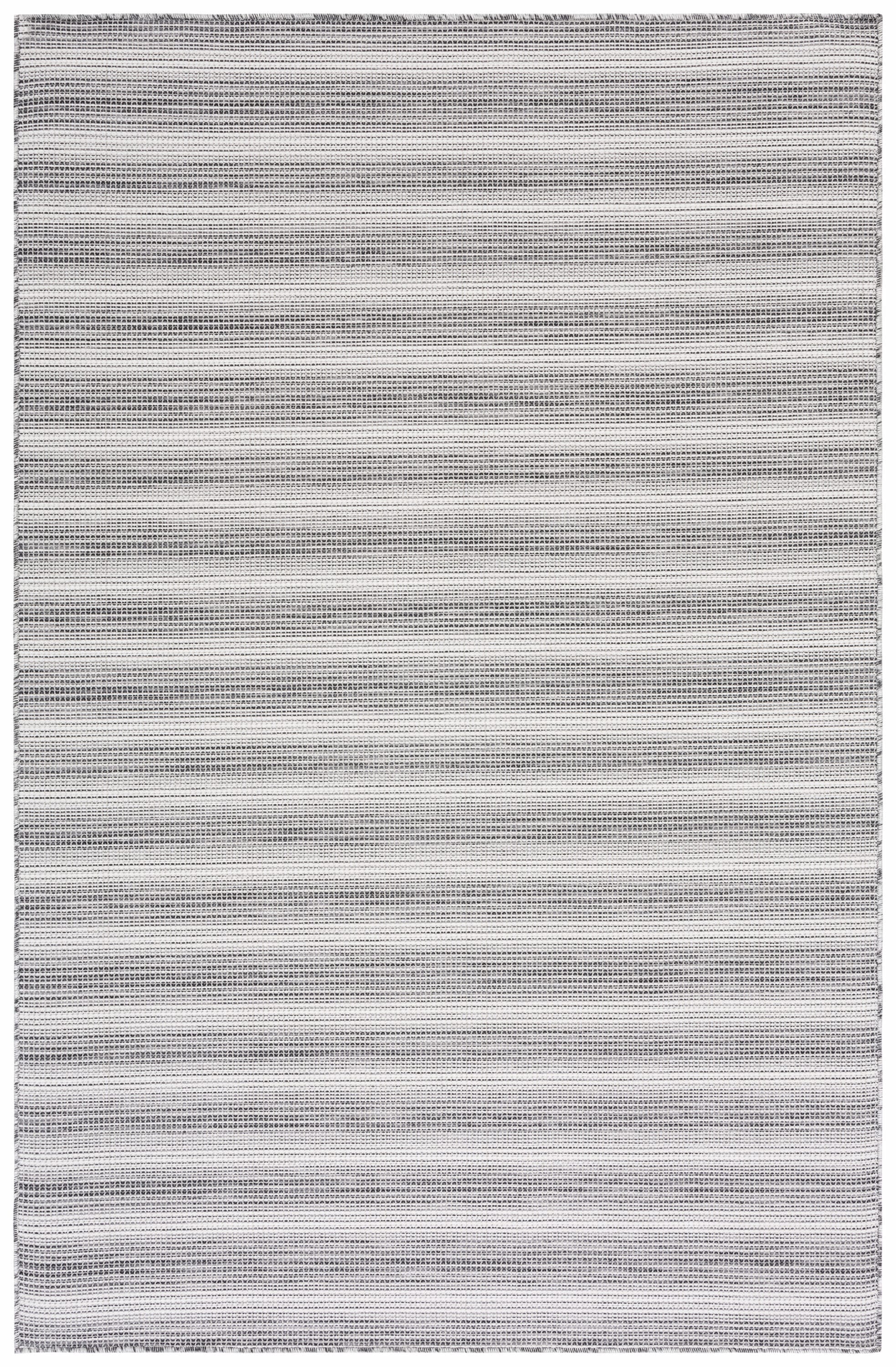 Elegant Hampton 4' x 6' Black/Ivory Synthetic Indoor/Outdoor Area Rug