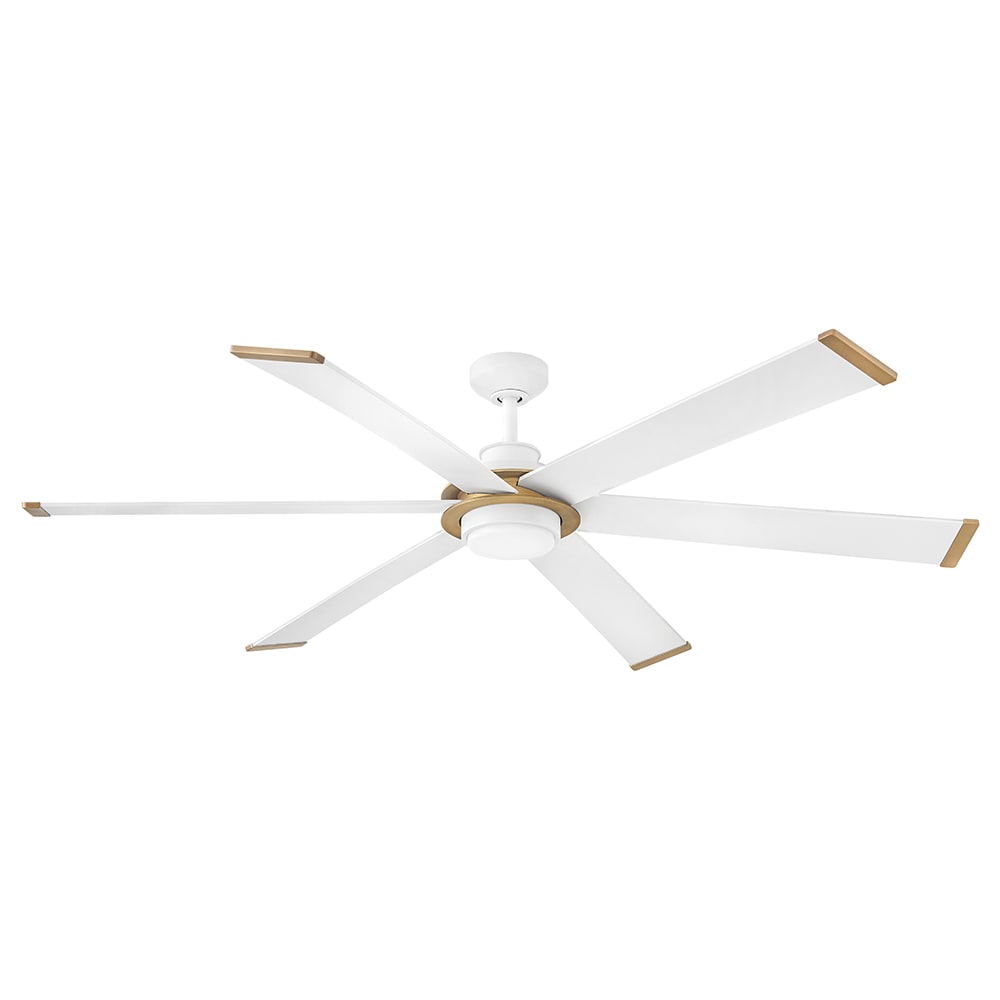 Hinkley 906964FMW-LDD Andros 64-in Integrated LED Outdoor Smart Matte White with Matte White Blades Ceiling Fan With Light - Remote Included ( 6 -Blade )