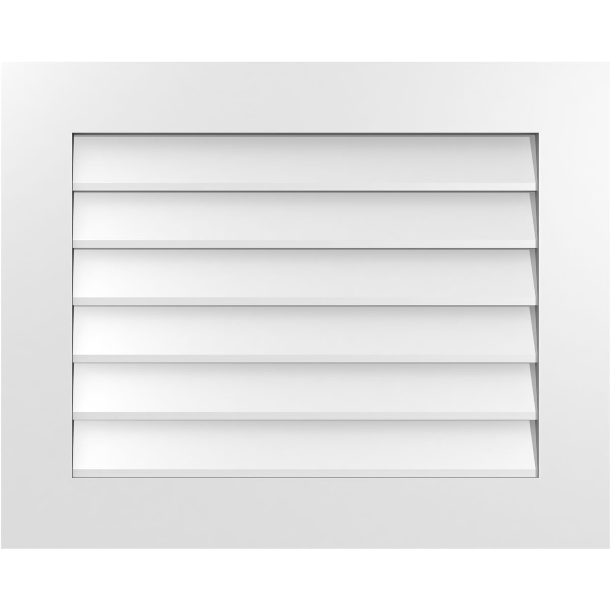 Ekena Millwork GVPVE30X2401SN 30-Inches x 24-Inches Off-white Rectangle PVC Gable Louver Vent