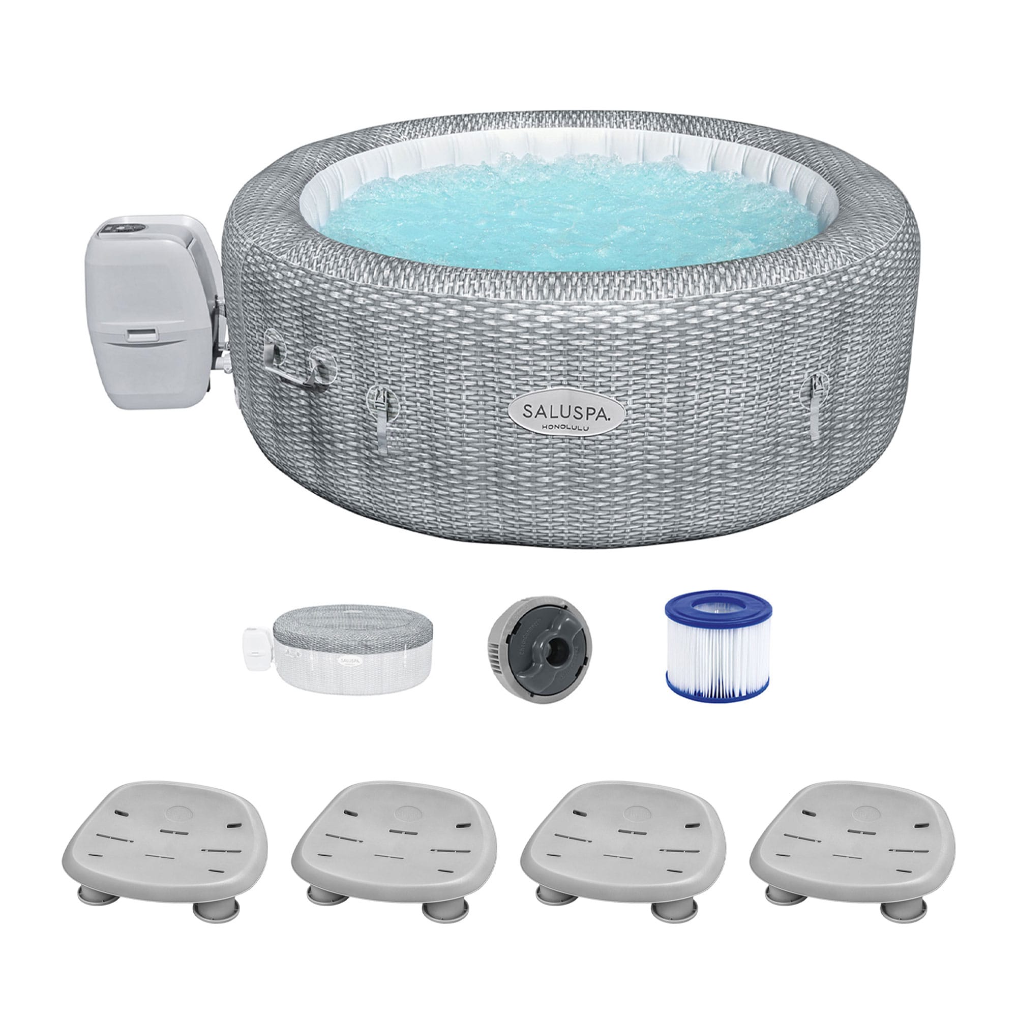 Bestway 396443 SaluSpa 140 Jet 6 -Person Inflatable Round Hot Tub (Cover Included)