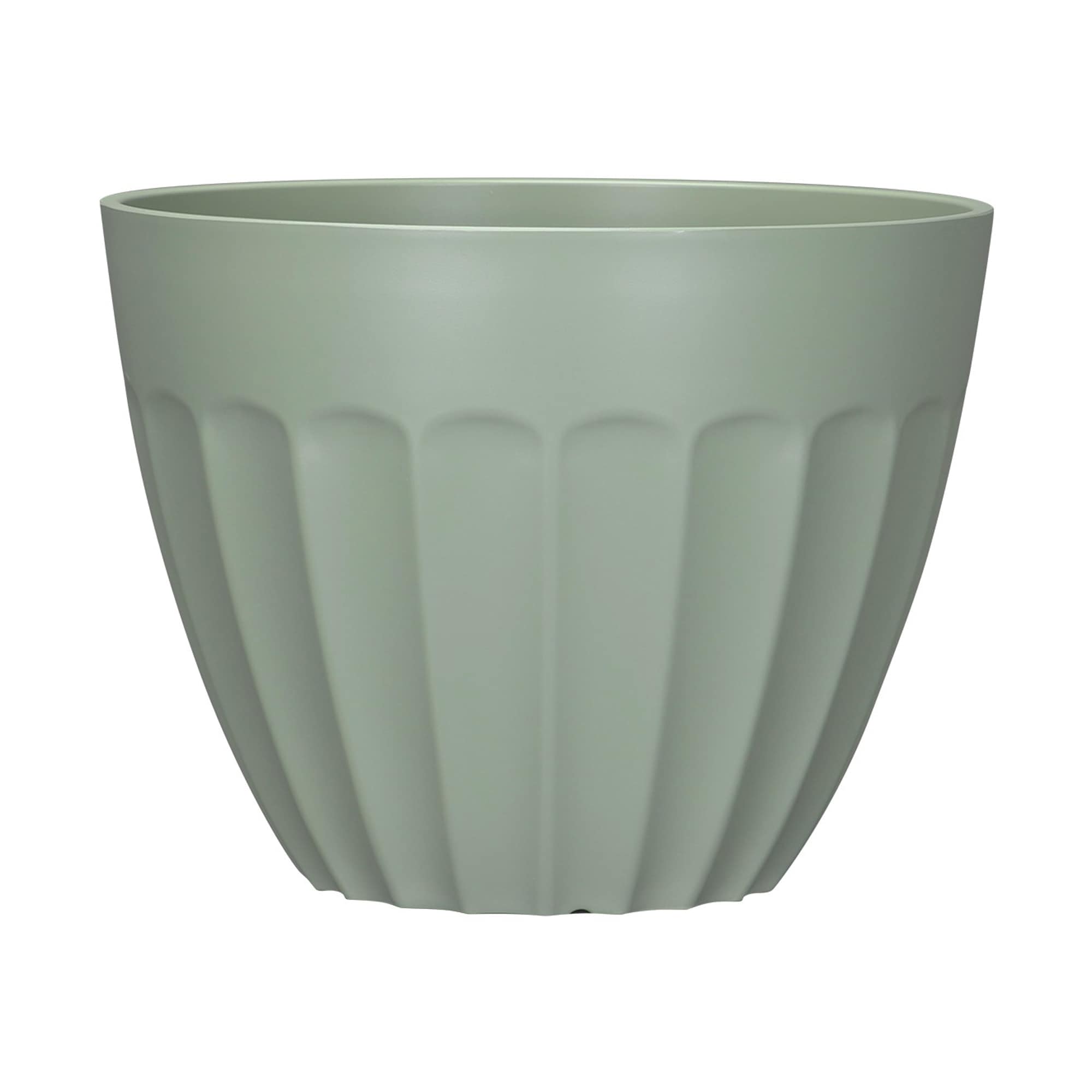 allen + roth PLJ9712PGJ Round 4.8-in W Medium Green Recycled plastic Contemporary/Modern Indoor/Outdoor Planter with Drainage Holes