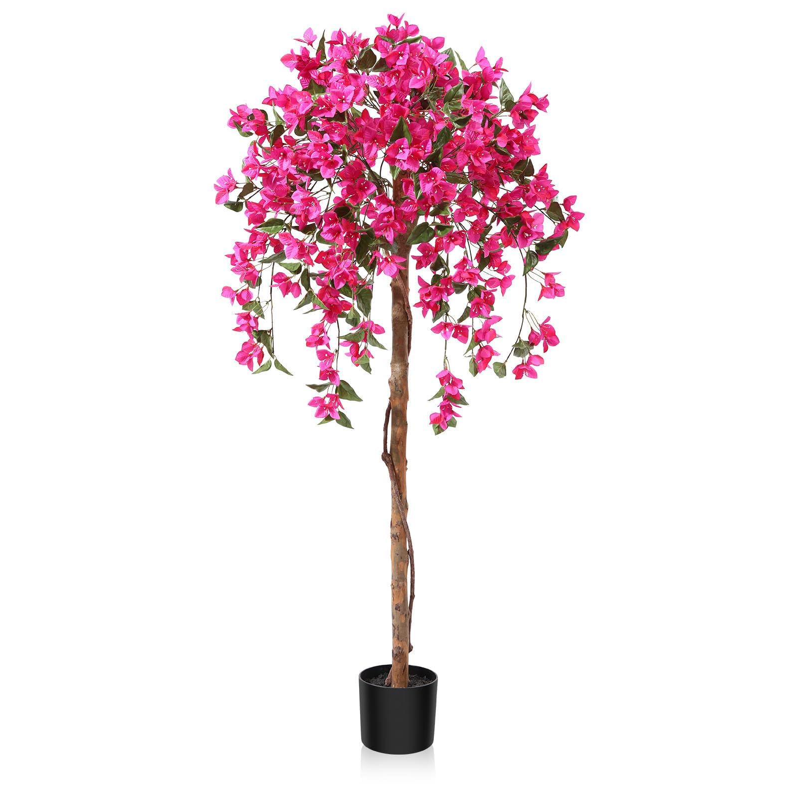 VeriNatural 60-in Pink Indoor Floor/Outdoor Bougainvillea Artificial ...