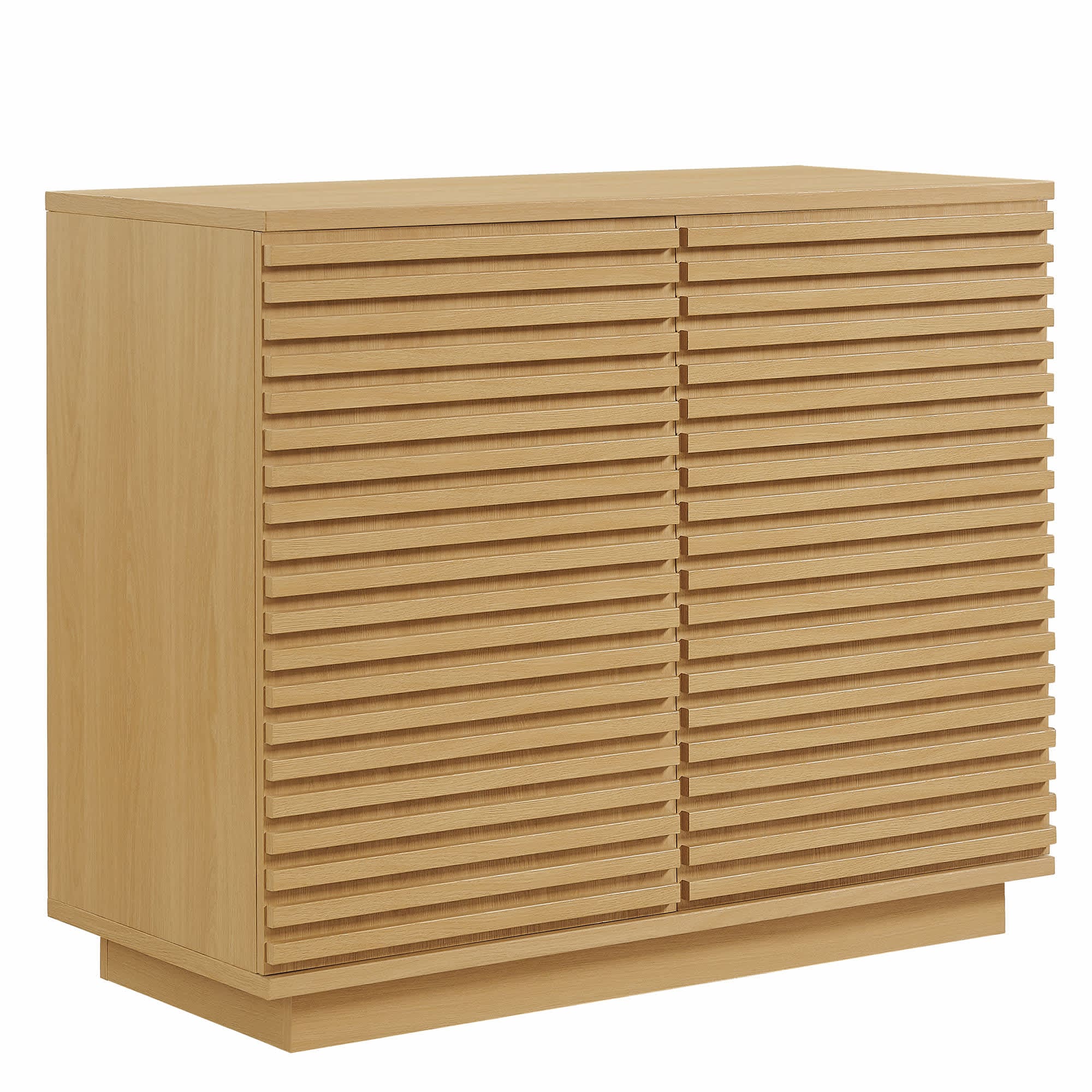  Render 2-Door Fluted Accent Cabinet in Oak