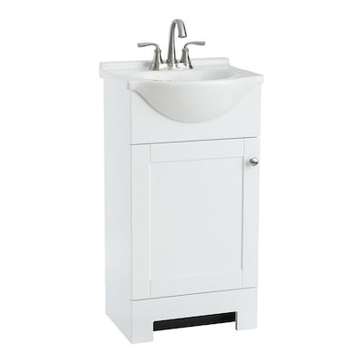 White Single Sink Bathroom Vanity With, Small Bathroom Sink Vanity Combo