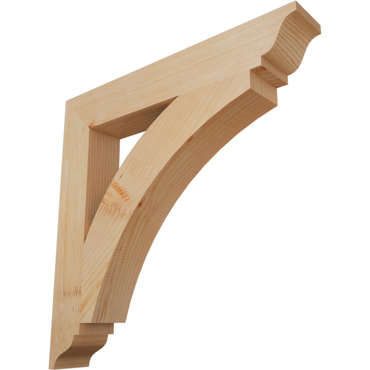 Ekena Millwork BKT04X26X26THR01SDF Thorton traditional smooth 3-1/2-in x 26-in x 26-in Douglas fir Brown Wood Standard bracket