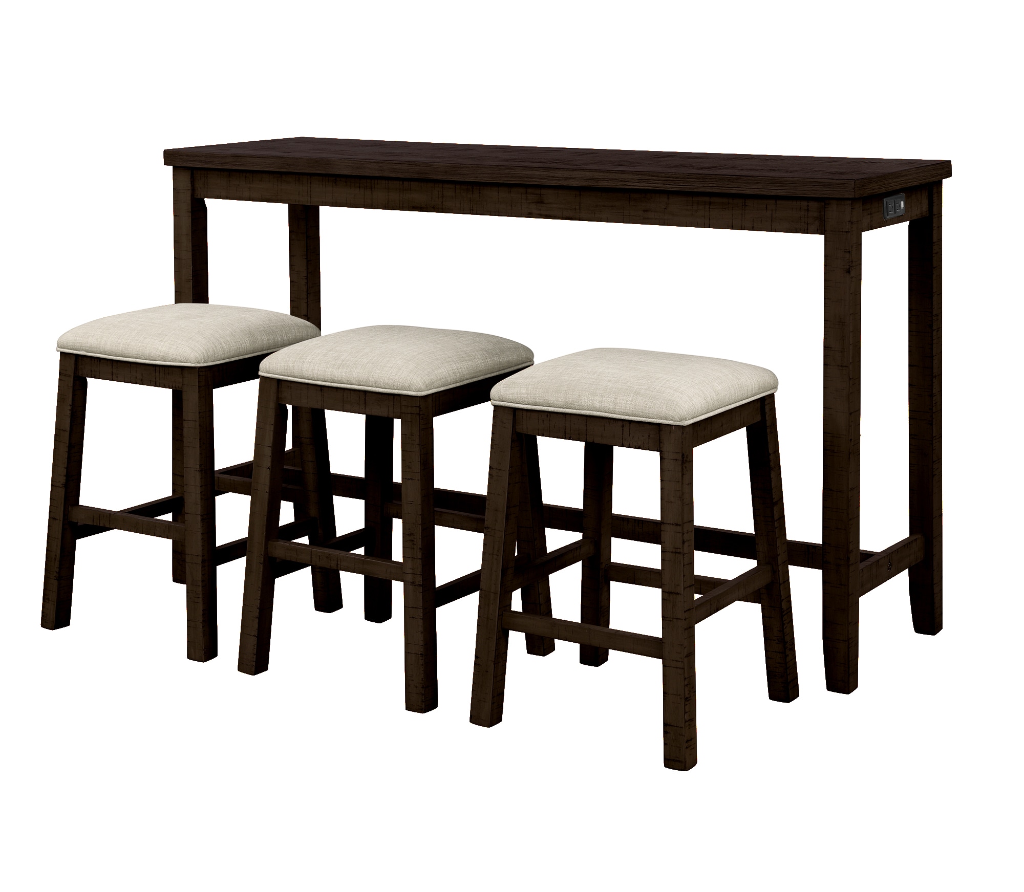 LIVIZA GIZ-MA539BN Brown Traditional Dining Room Set with Rectangular Table ( Seats 3 )
