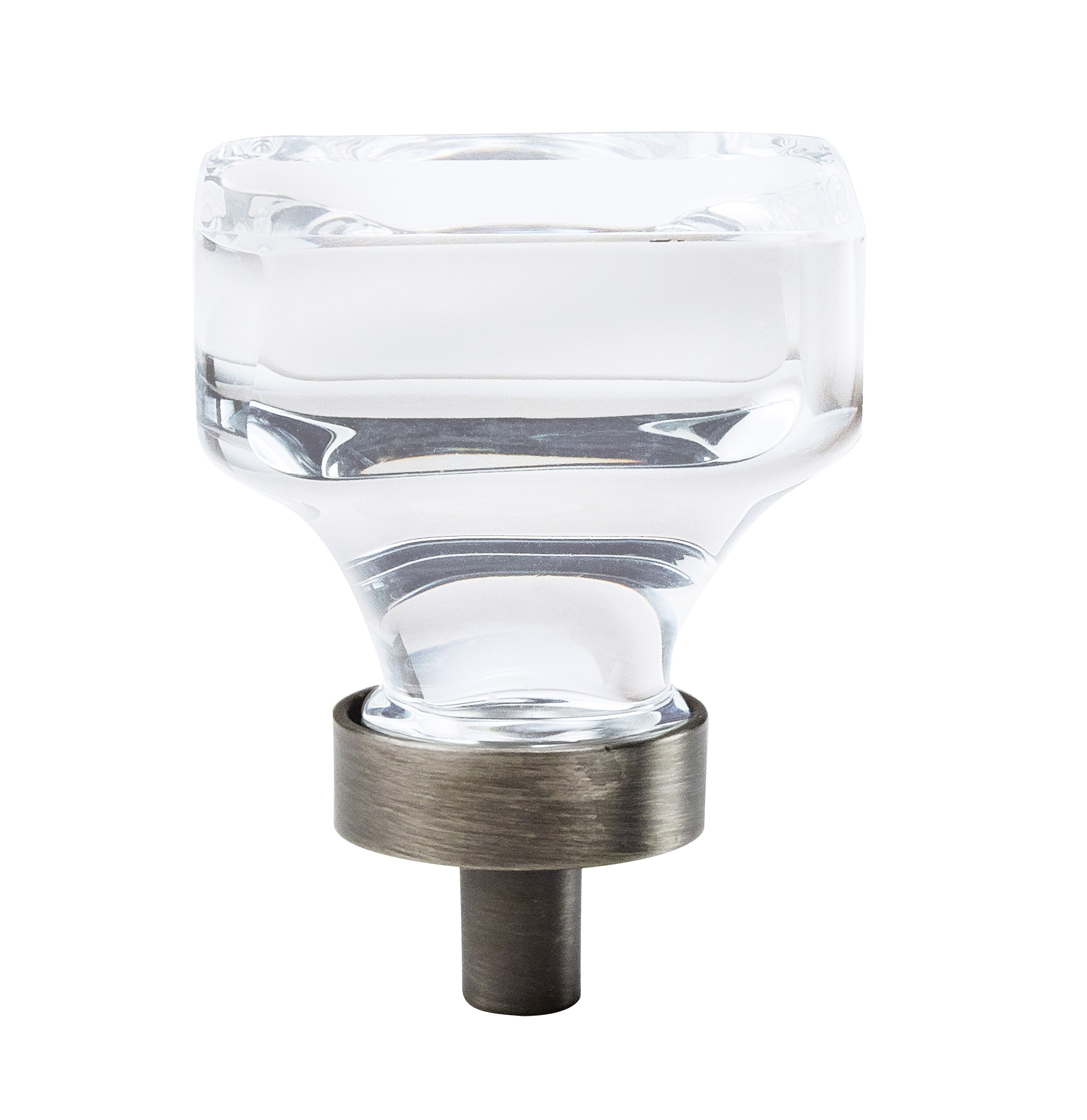 Amerock BP36653CGM Glacio 1-3/8-in Clear/Gunmetal Square Contemporary Cabinet Knob