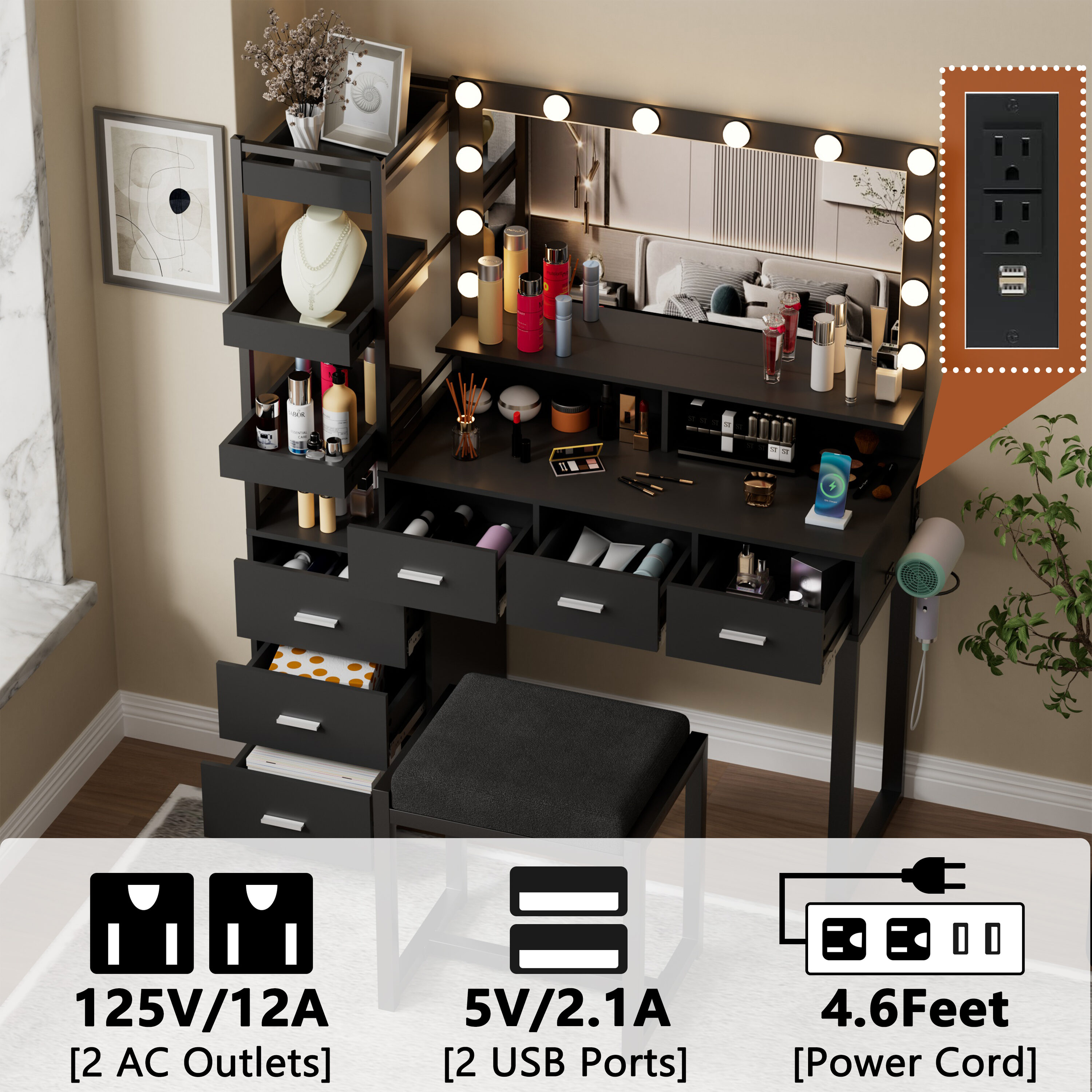 PAKASEPT TTBLXX12121032-HS Bedroom-Vanities - View #4