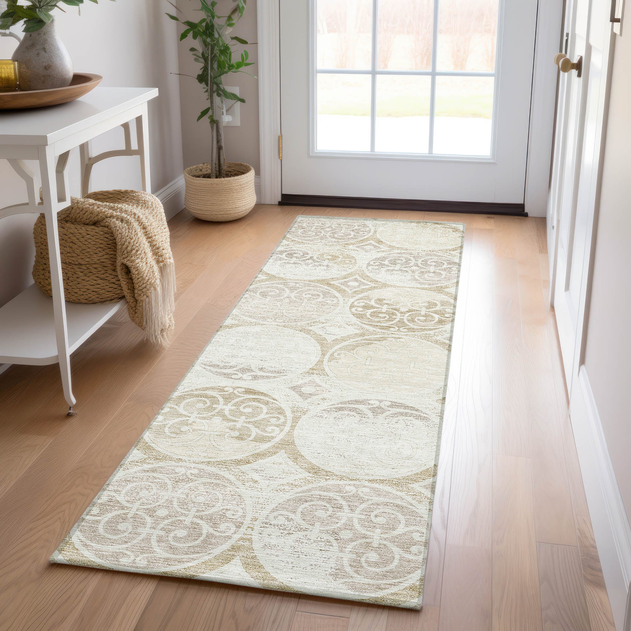 Addison Rugs ACN738IV2X8 Chantille ACN738IV 2 x 7 (ft) Polyester Ivory Rectangular Indoor/Outdoor Geometric Machine washable Area rug