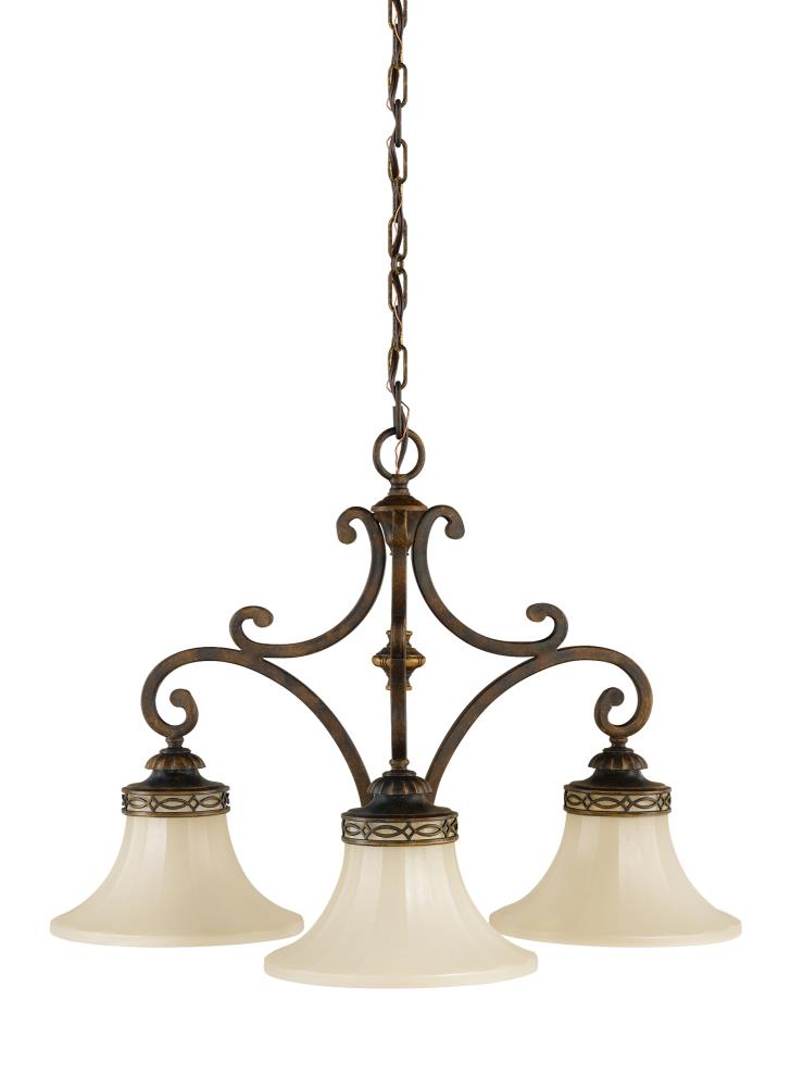 Sea Gull Lighting F2219/3WAL Drawing Room 3-Light Walnut Traditional Dry rated Chandelier