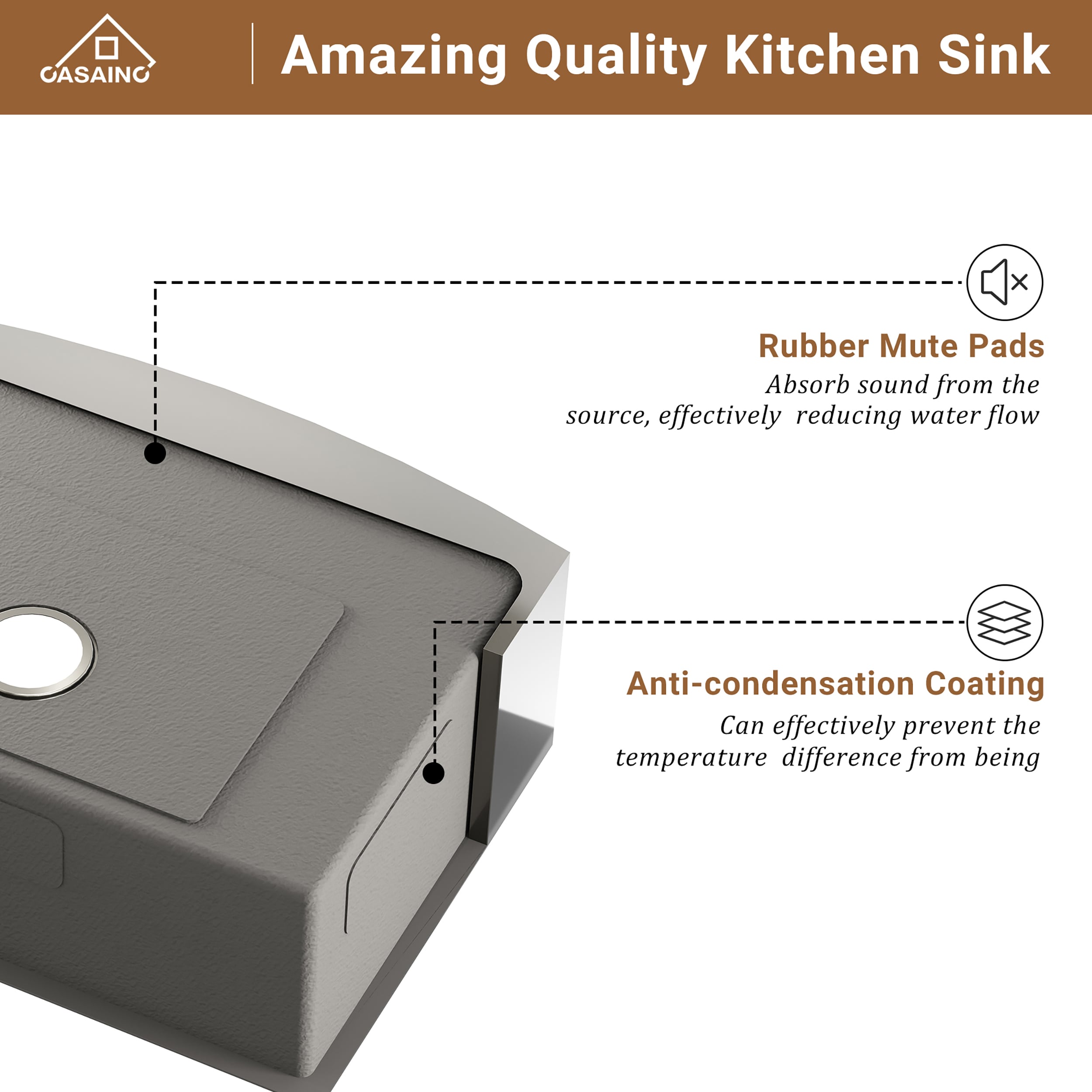 CASAINC SL-LAS3322A1 Kitchen-Sinks - View #7
