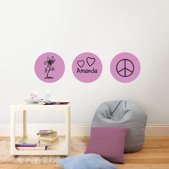 WallPops 39-in W x 26-in H Self-adhesive Purple Shapes Wall Decal in ...