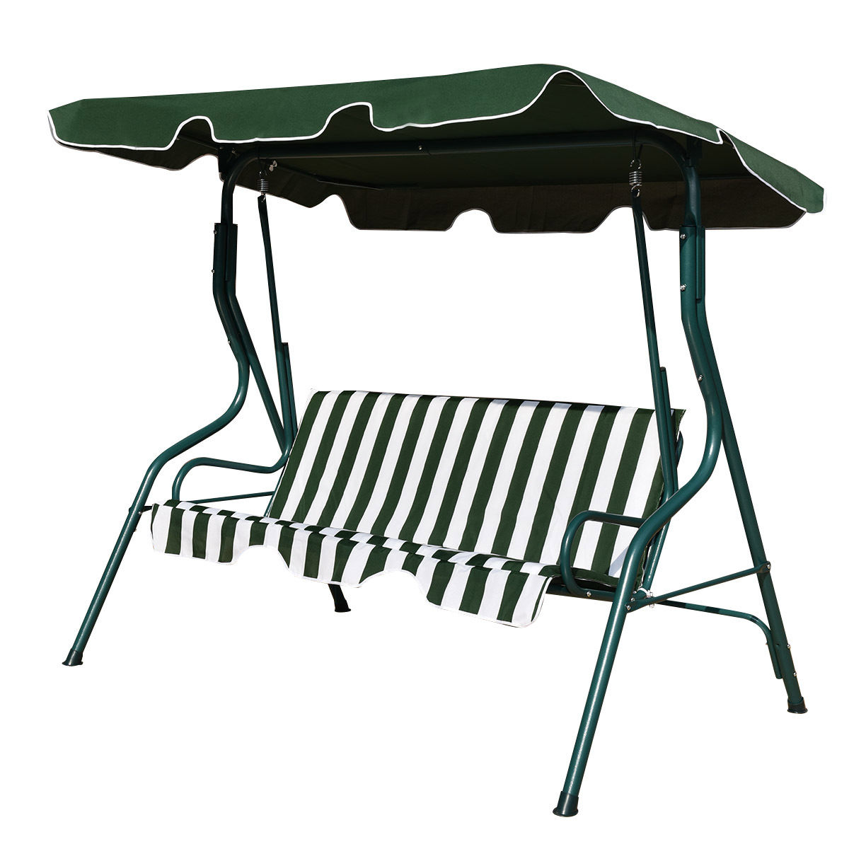 Forclover HYFE-70491GN Porch Swings Green Porch Glider Canopy