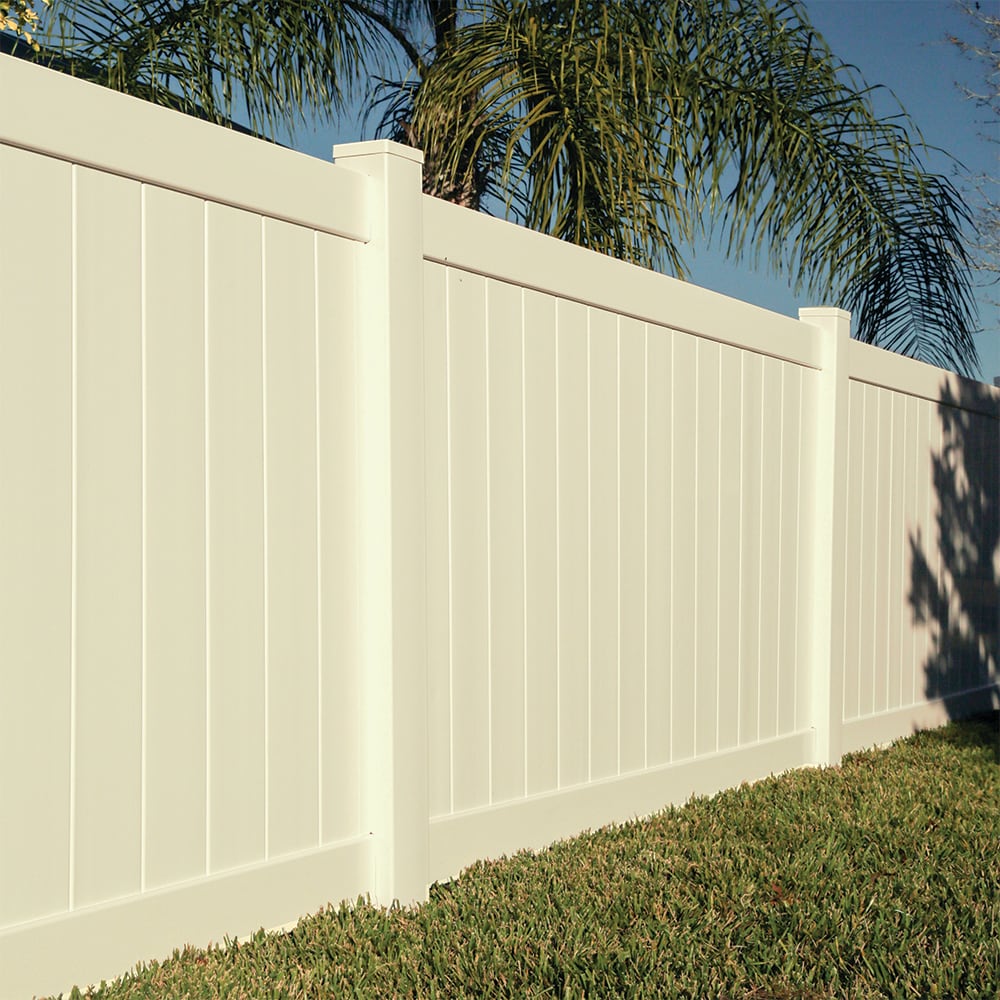 Freedom Bolton 6-ft H x 8-ft W Sand Privacy Vinyl Fence Panel in the ...