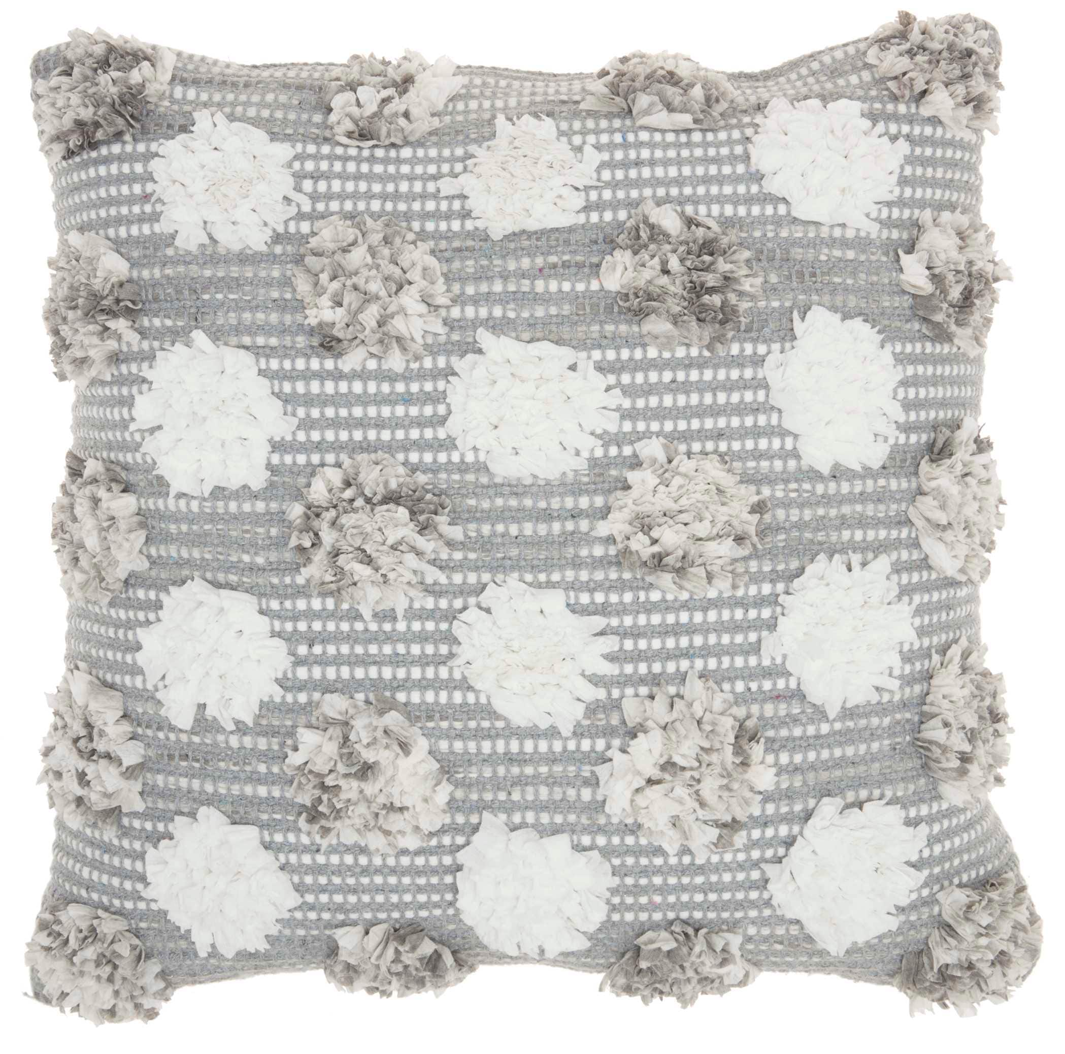 Mina Victory 798019075361 Lifestyles 18-in x 18-in Gray Square Indoor Decorative Pillow