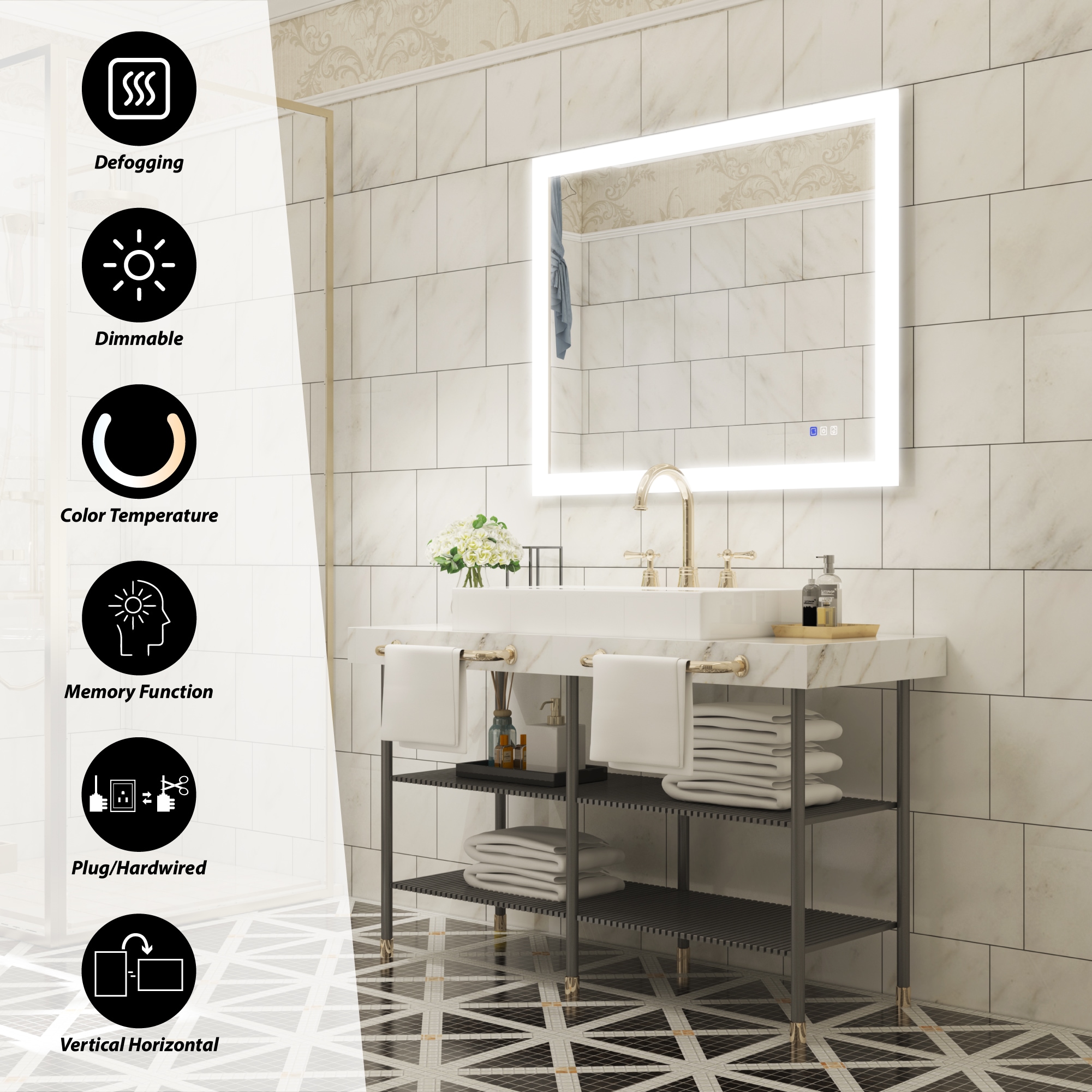 Forclover FLW-LP4032 Framed-Bath-Mirrors - View #3