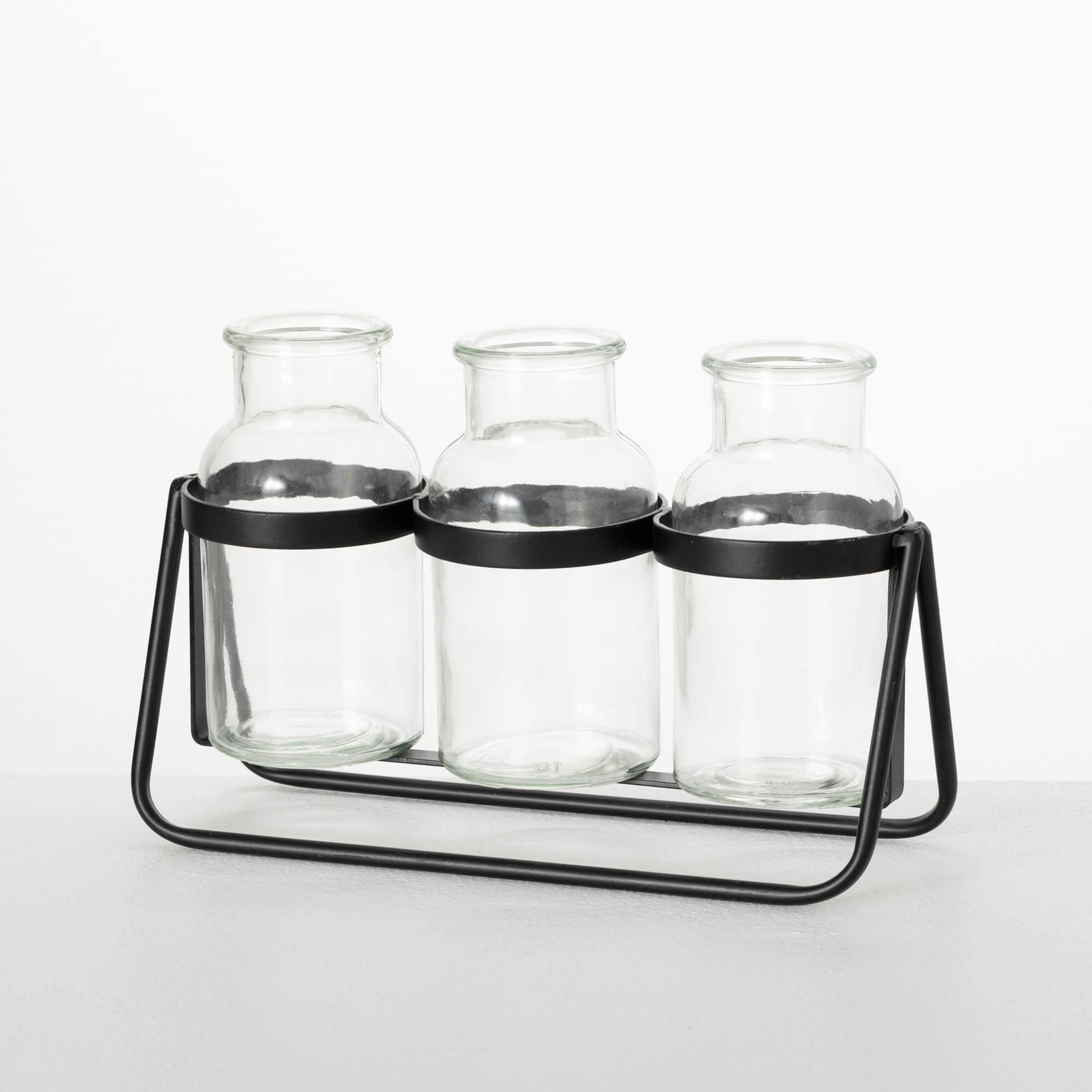 Sullivans G8459 Black Glass Modern Vase