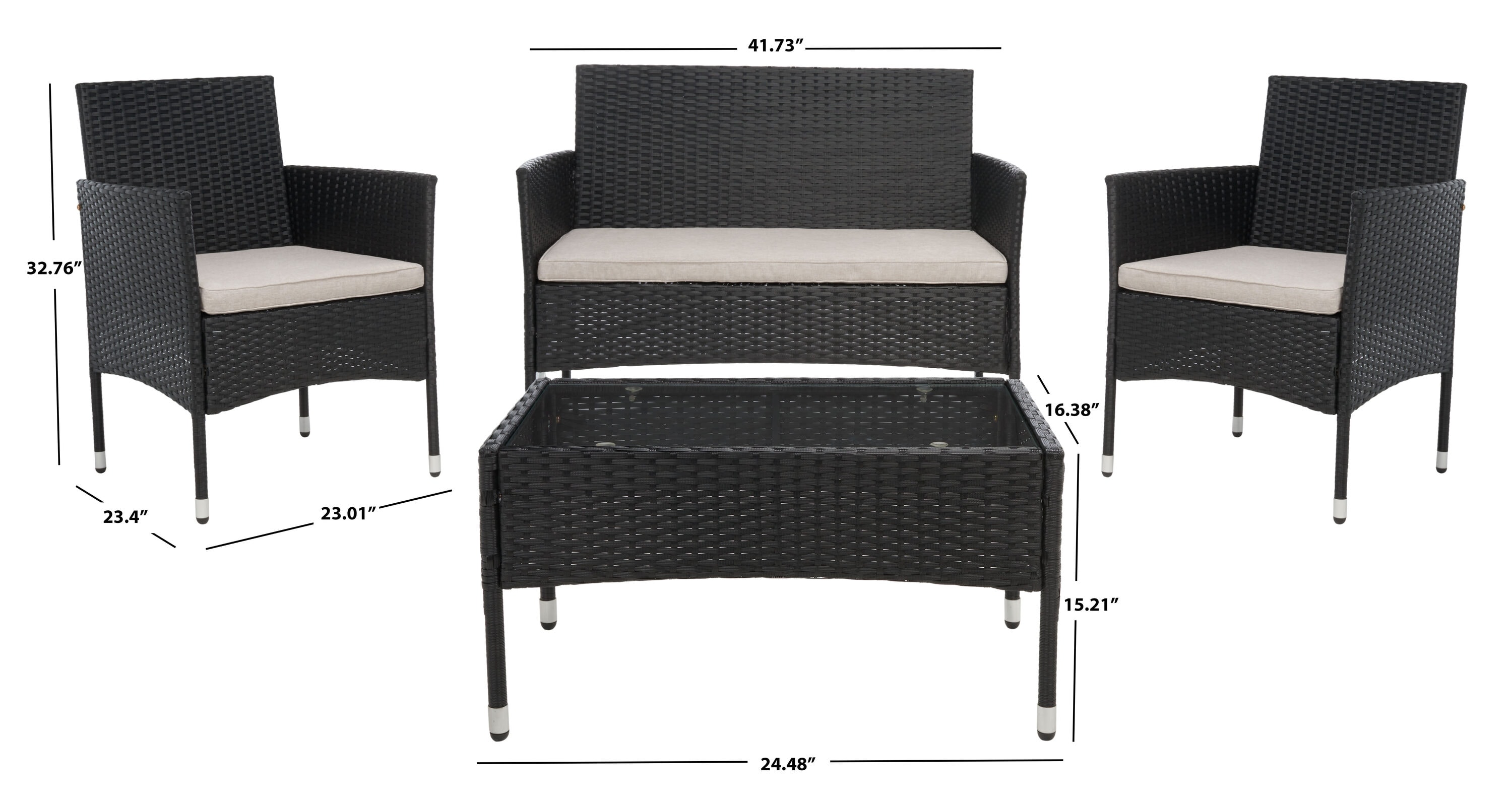 Safavieh PAT7504E Patio-Conversation-Sets - View #12